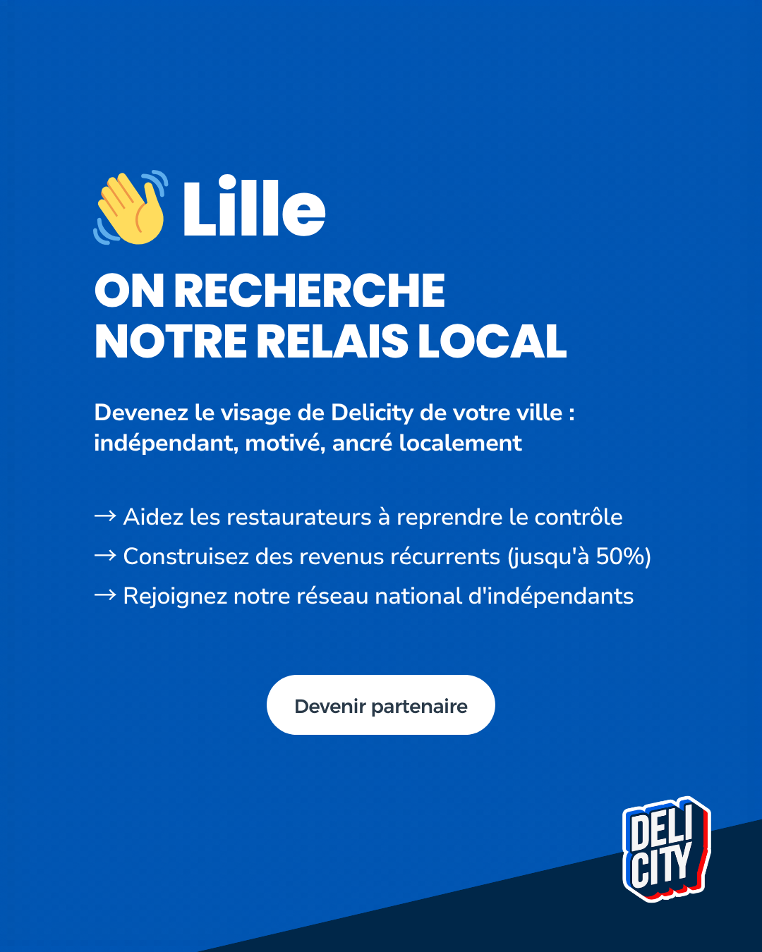 Delicity Pro Facebook ad: Rejoignez Delicity Partners