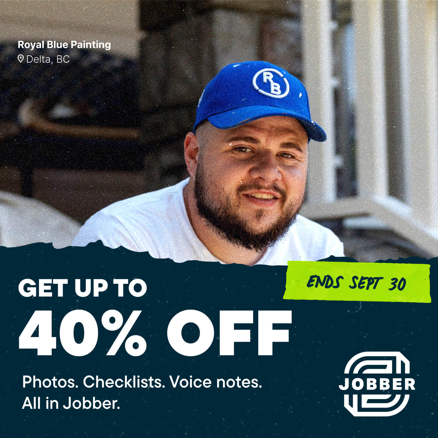 Jobber Facebook ad: From jobsite to Jobber