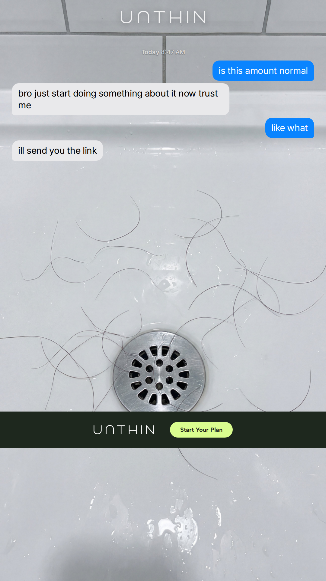 Unthinhair Facebook ad