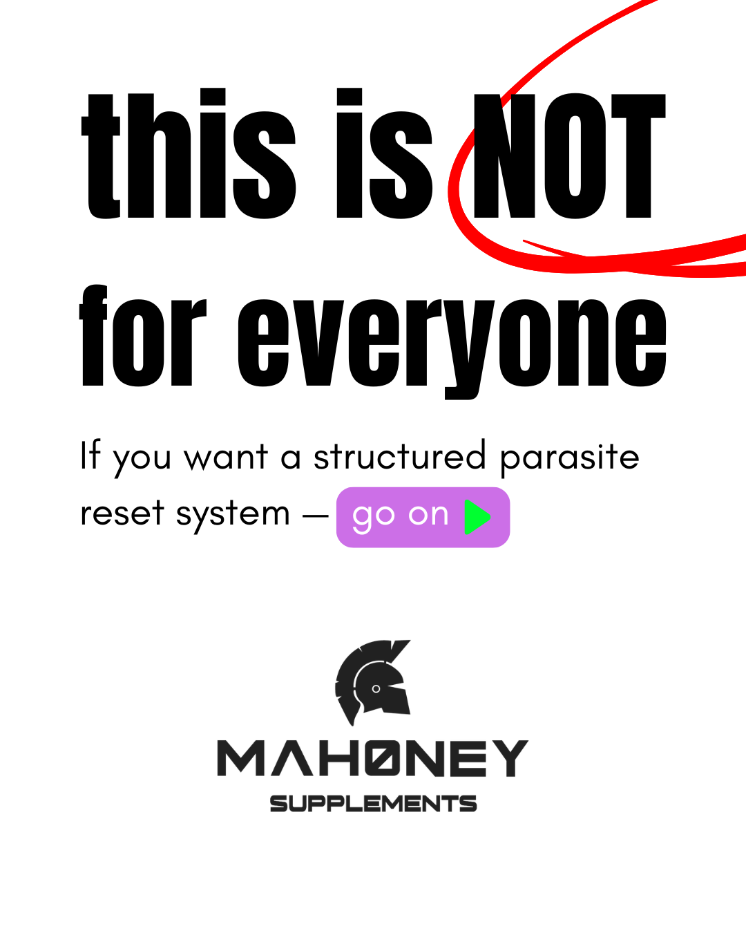 Mahoney Supplements Facebook ad