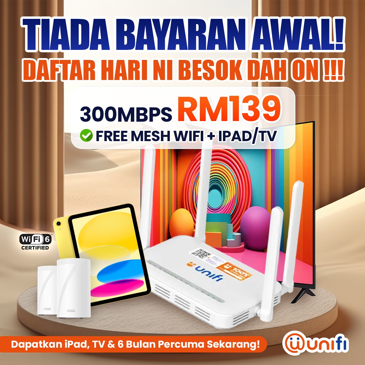 Unifi Authorized - Faithlink Facebook ad: Dapat TV Lah Hari ni!