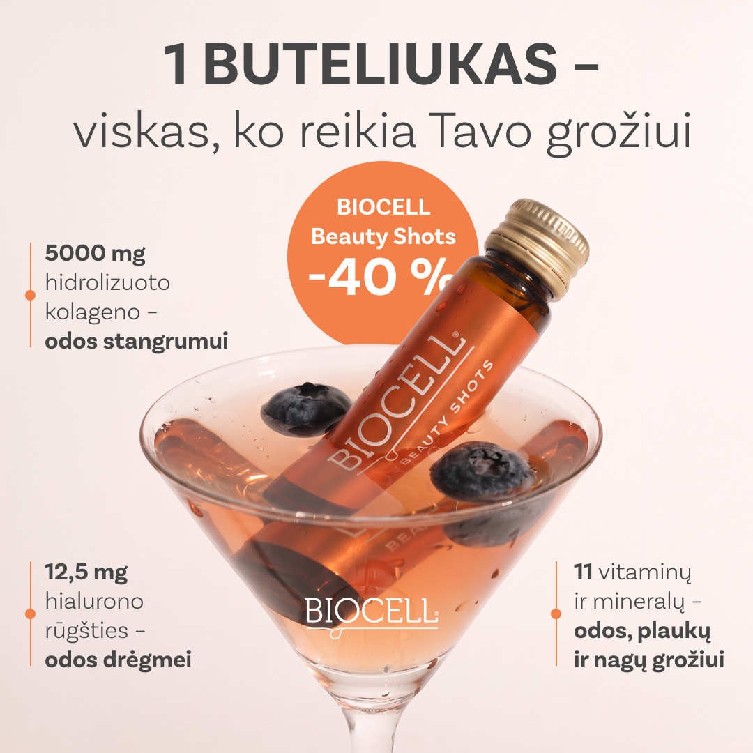 BIOCELL Lietuva Facebook ad: 1 buteliukas, tai, ko reikia Tavo grožiui