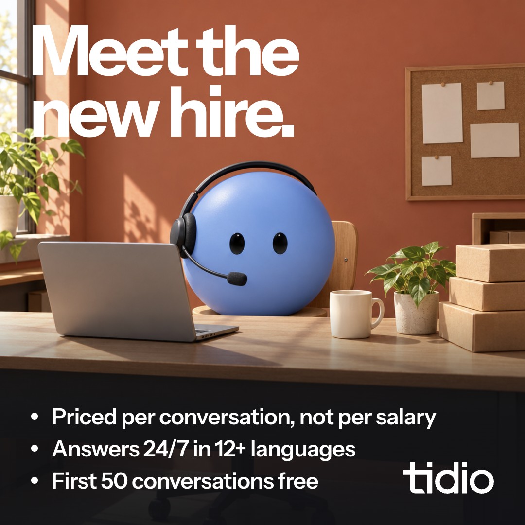 Tidio Facebook ad: Stop paying to answer the same question