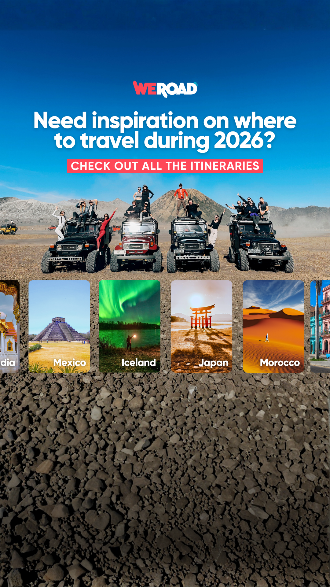 WeRoad Travel Facebook ad