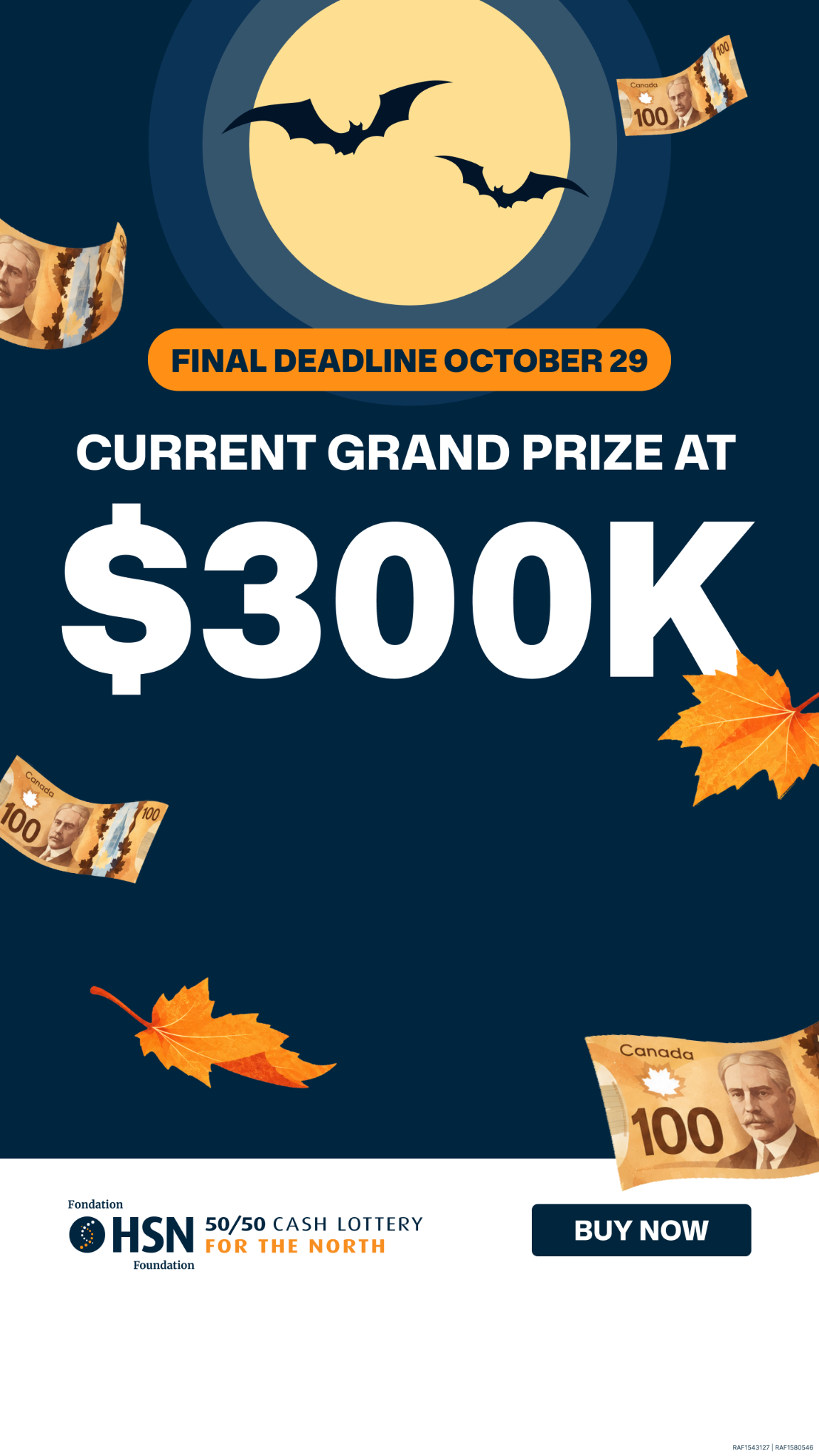 HSN 50/50 Facebook ad: Support Health Sciences North Foundation 50/50 Raffle