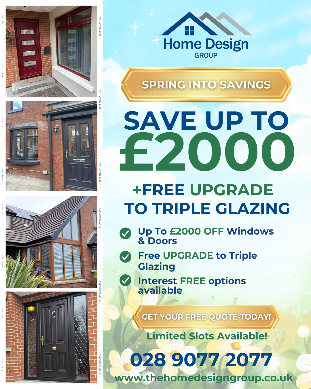The Home Design Group Facebook ad: SPRING INTO SAVINGS