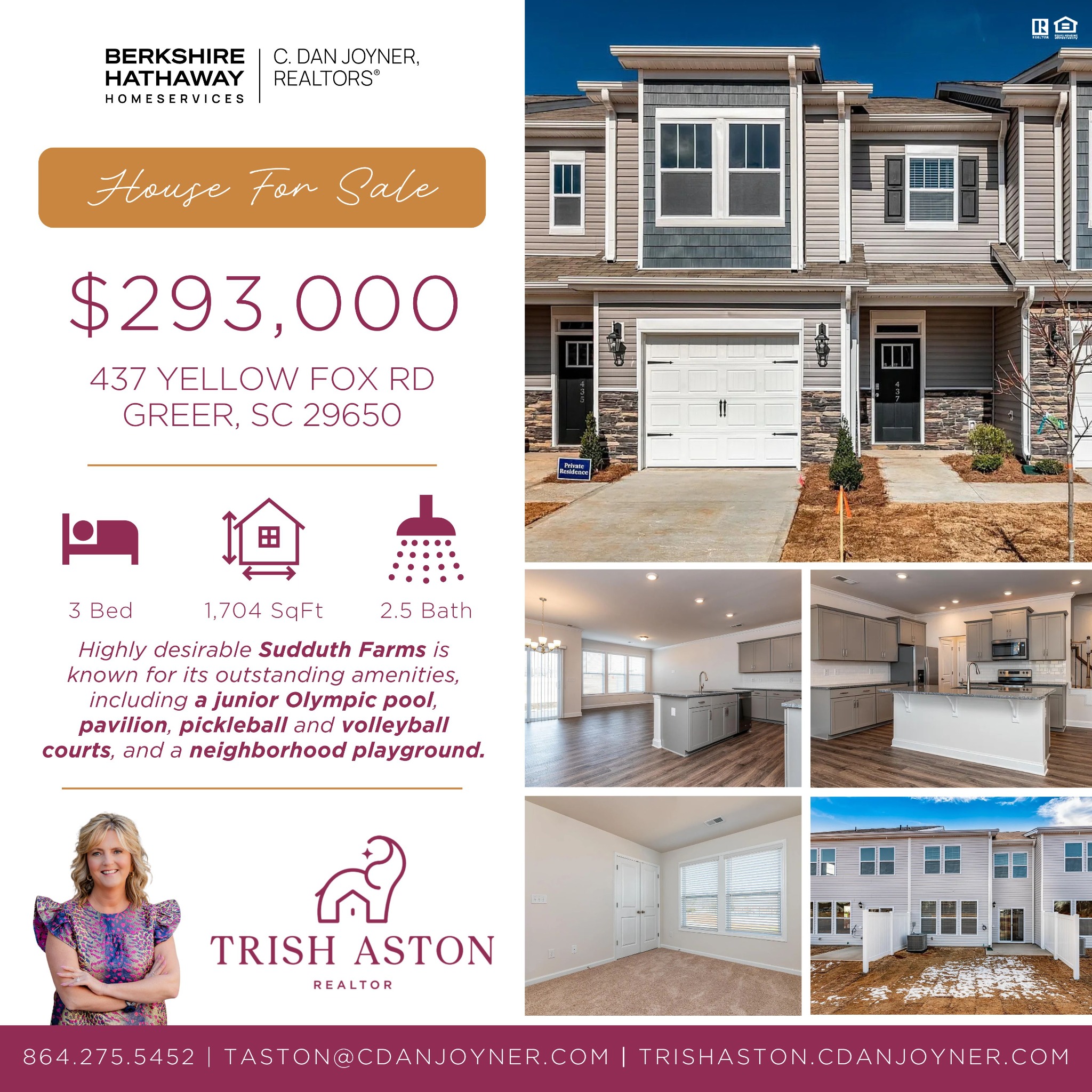 Trish Aston, Realtor Facebook ad: NOW AVAILABLE and move-in ready!