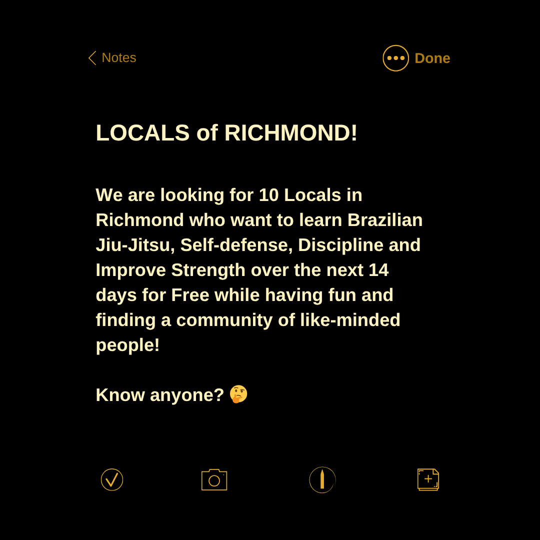 Alpha Jiu Jitsu Academy Richmond Facebook ad: FREE 14 DAYS JIU-JITSU PROGRAM