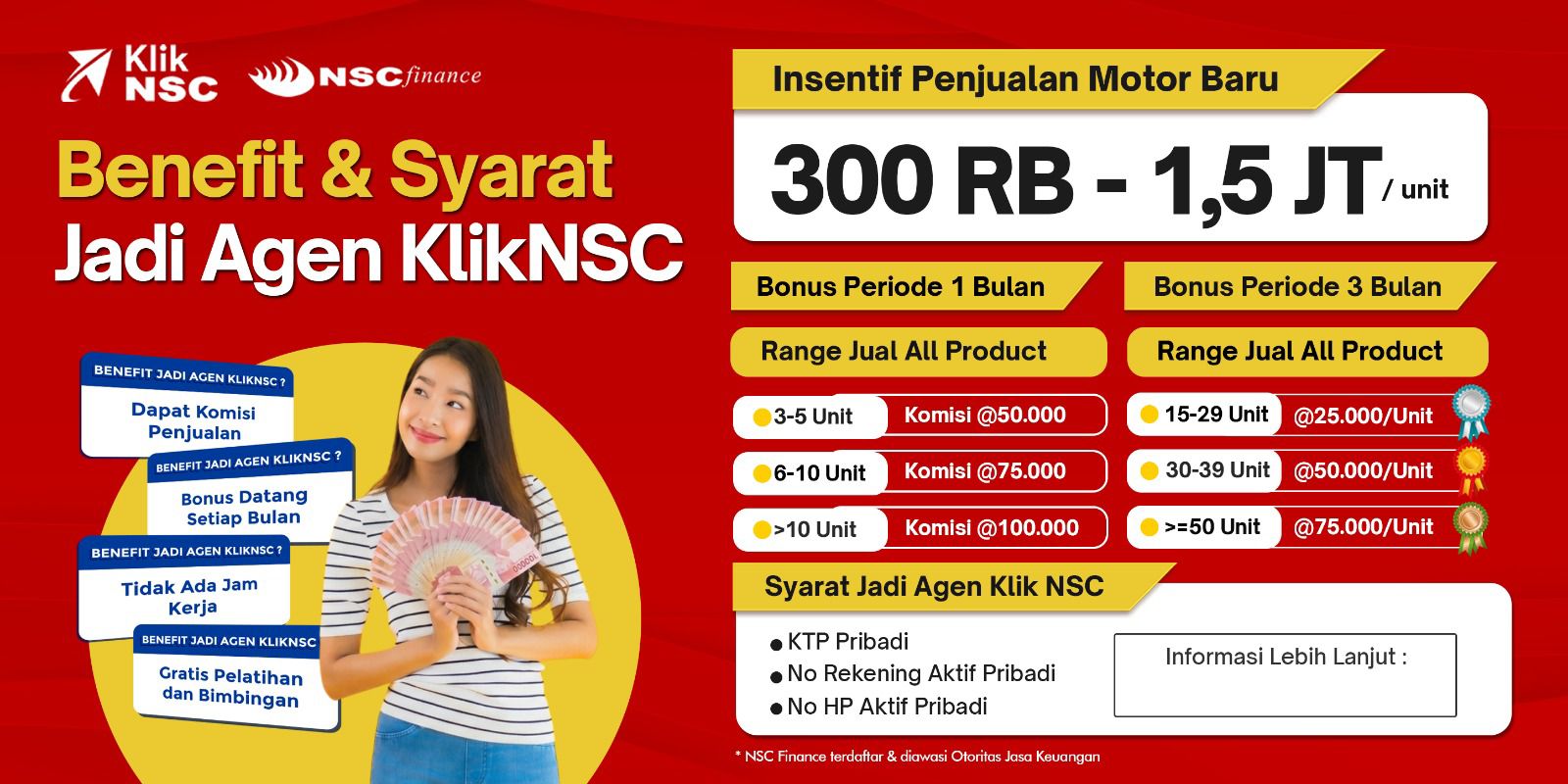 Dzikry Honda Garage Facebook ad: PELUANG KERJA SAMPINGAN: JADI AGEN KLIKNSC