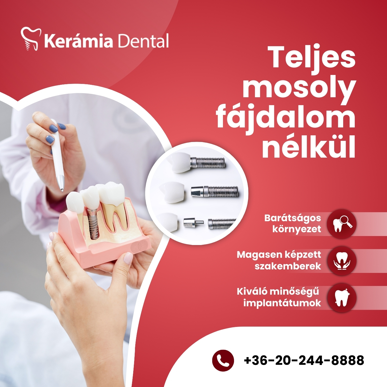 Kerámia Dental Facebook ad: Hibátlan mosoly fájdalommentesen