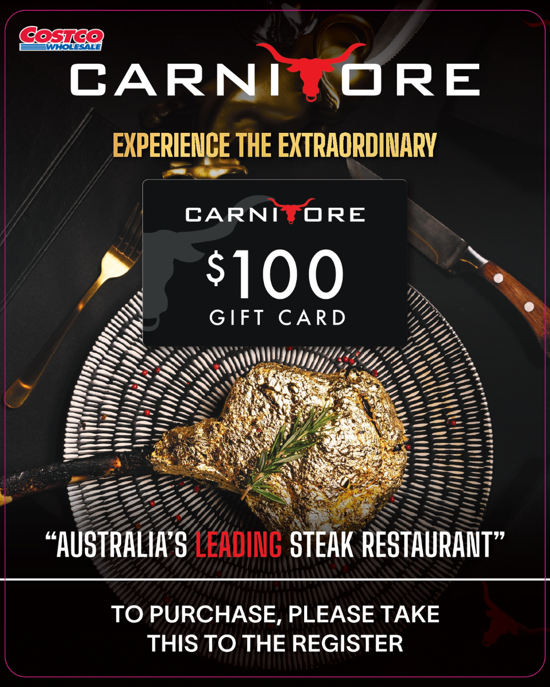 The Carnivore Facebook ad: $100 at Carnivore for Just $79.99