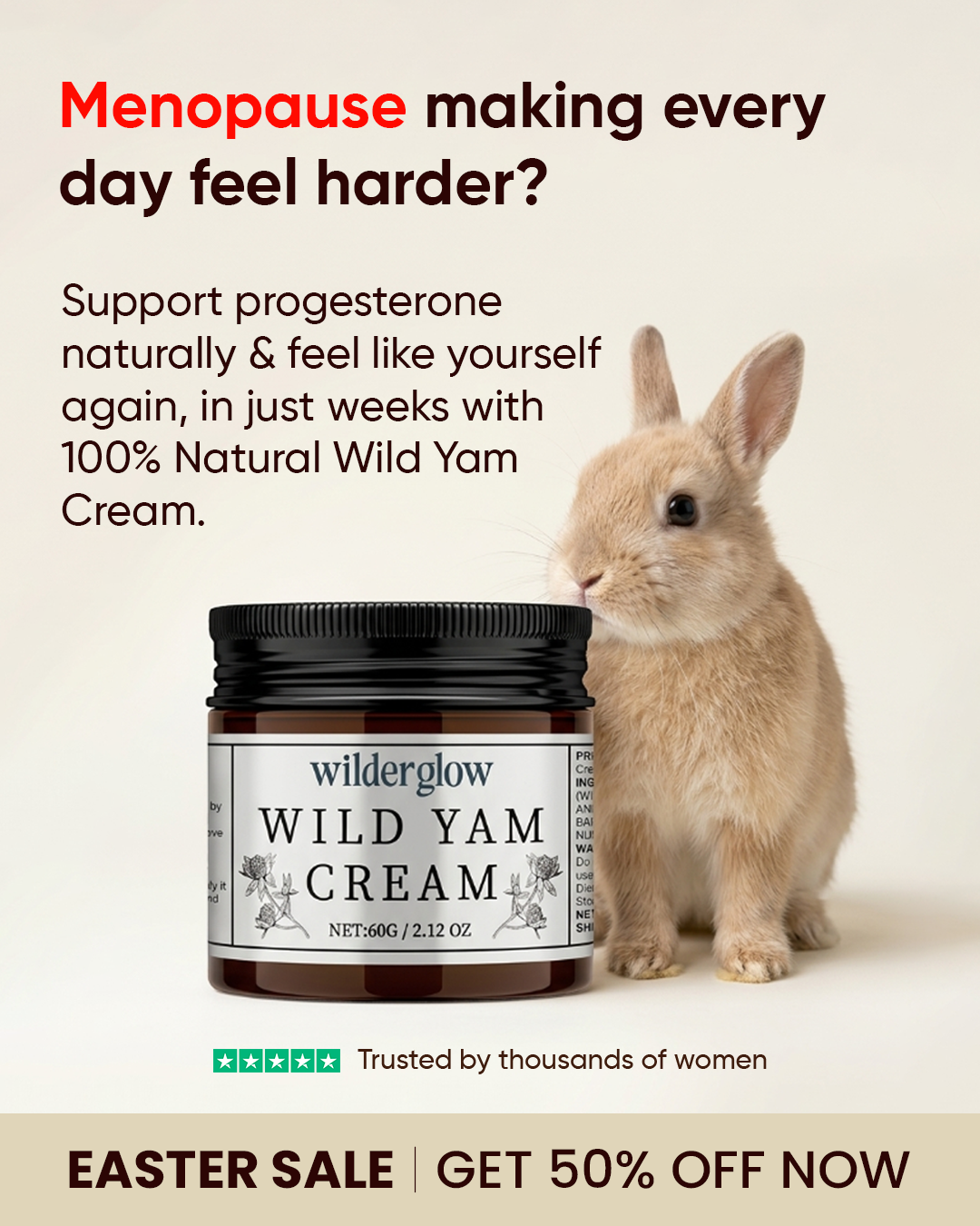WilderGlow Wild Yam Cream Facebook ad