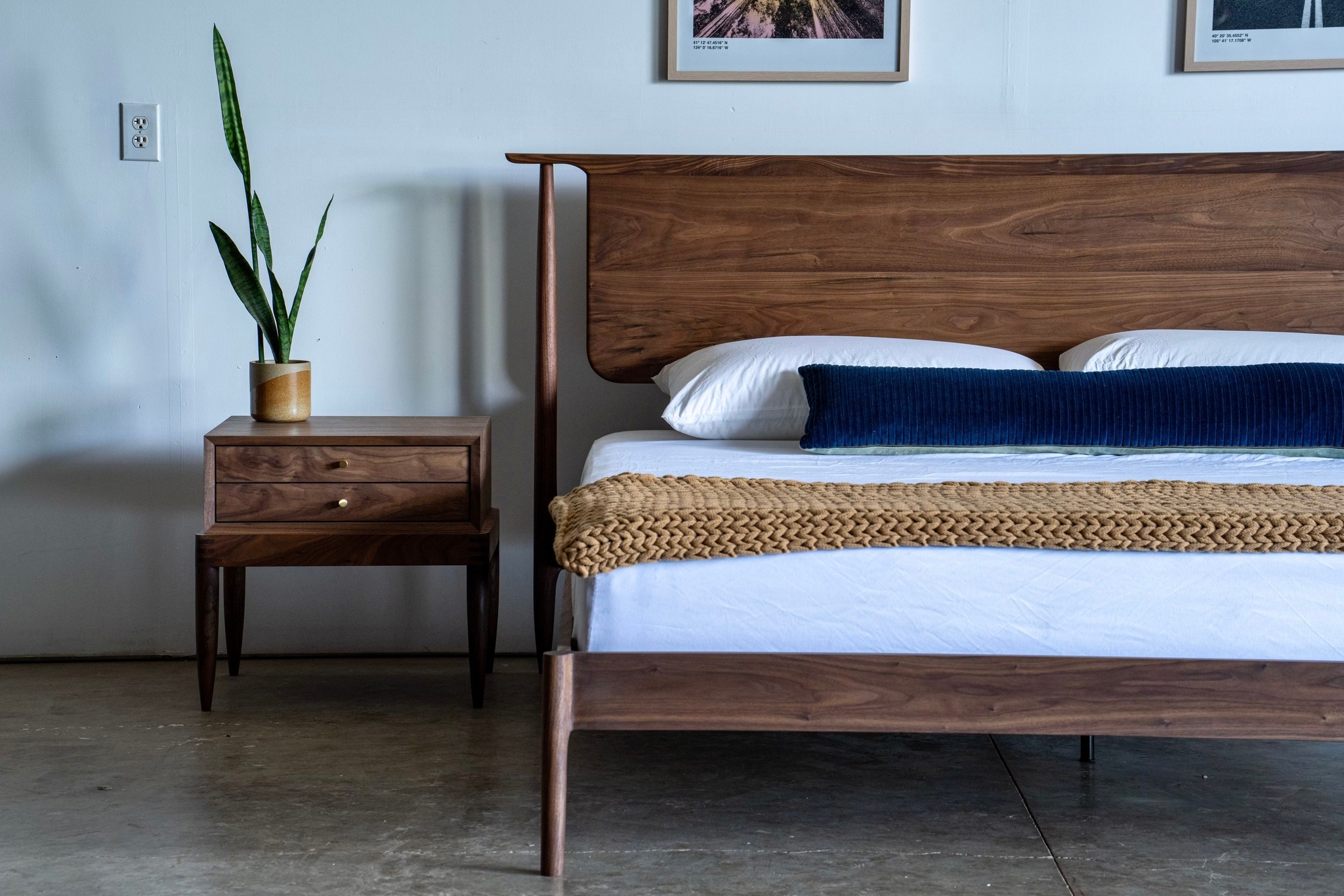 Casey Herring Facebook ad: Mid Century Modern Bed Frame - Made Locally
