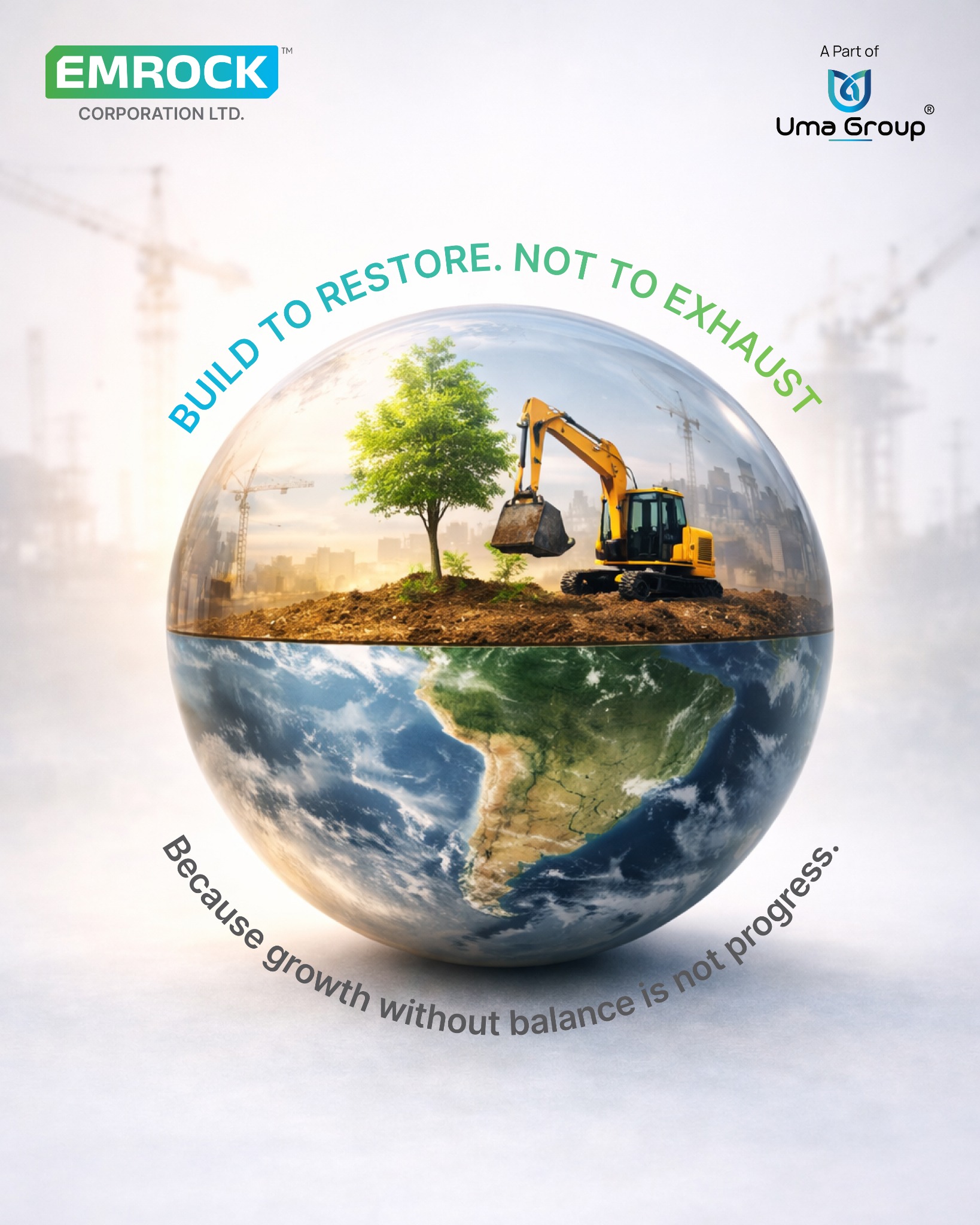 Emrock Group Facebook ad: Progress should leave a legacy, not a footprint.