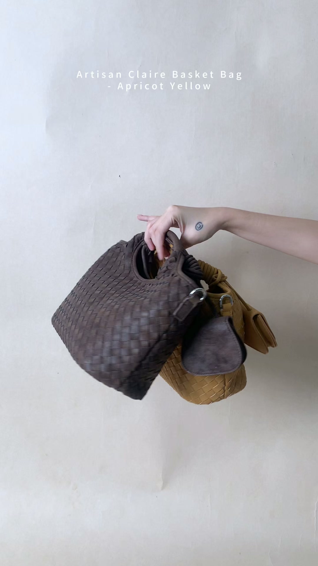 Saoustudio Facebook ad: Artisan Claire Basket Bag - Apricot Yellow