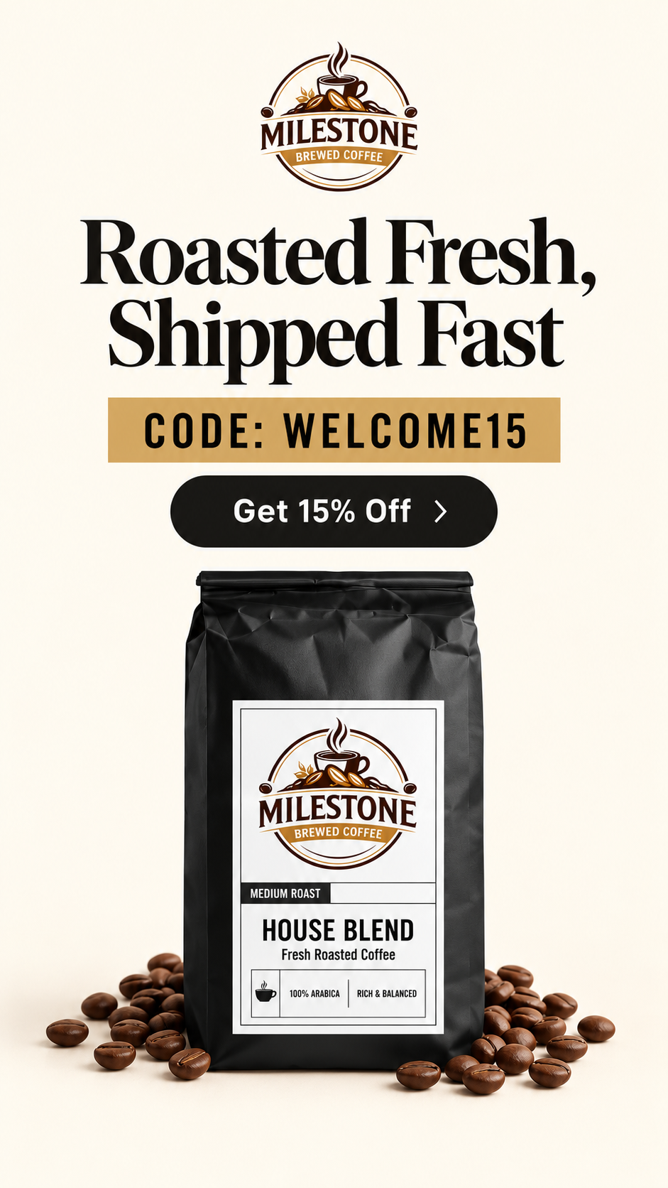 Milestone Brewed Coffee Facebook ad