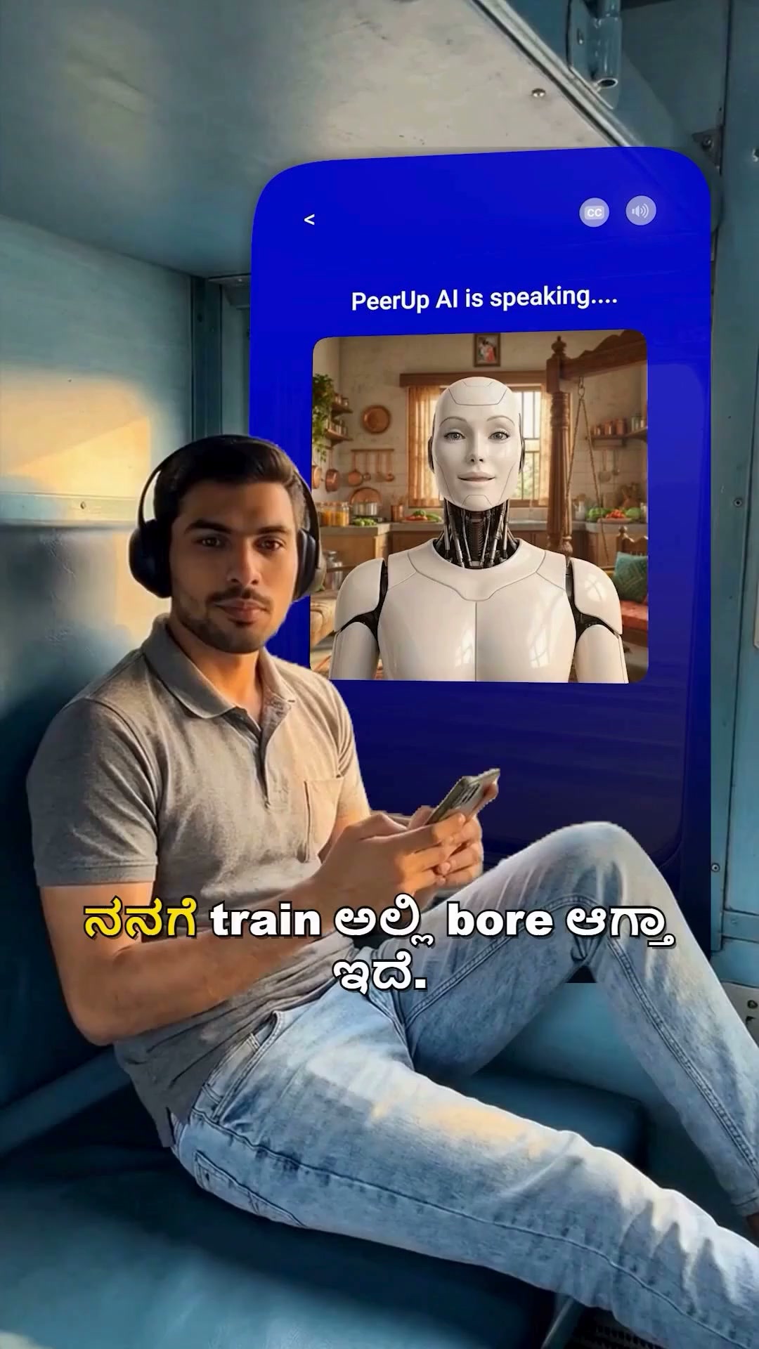 PeerUp - English Speaking App Facebook ad: Learn English with ₹3