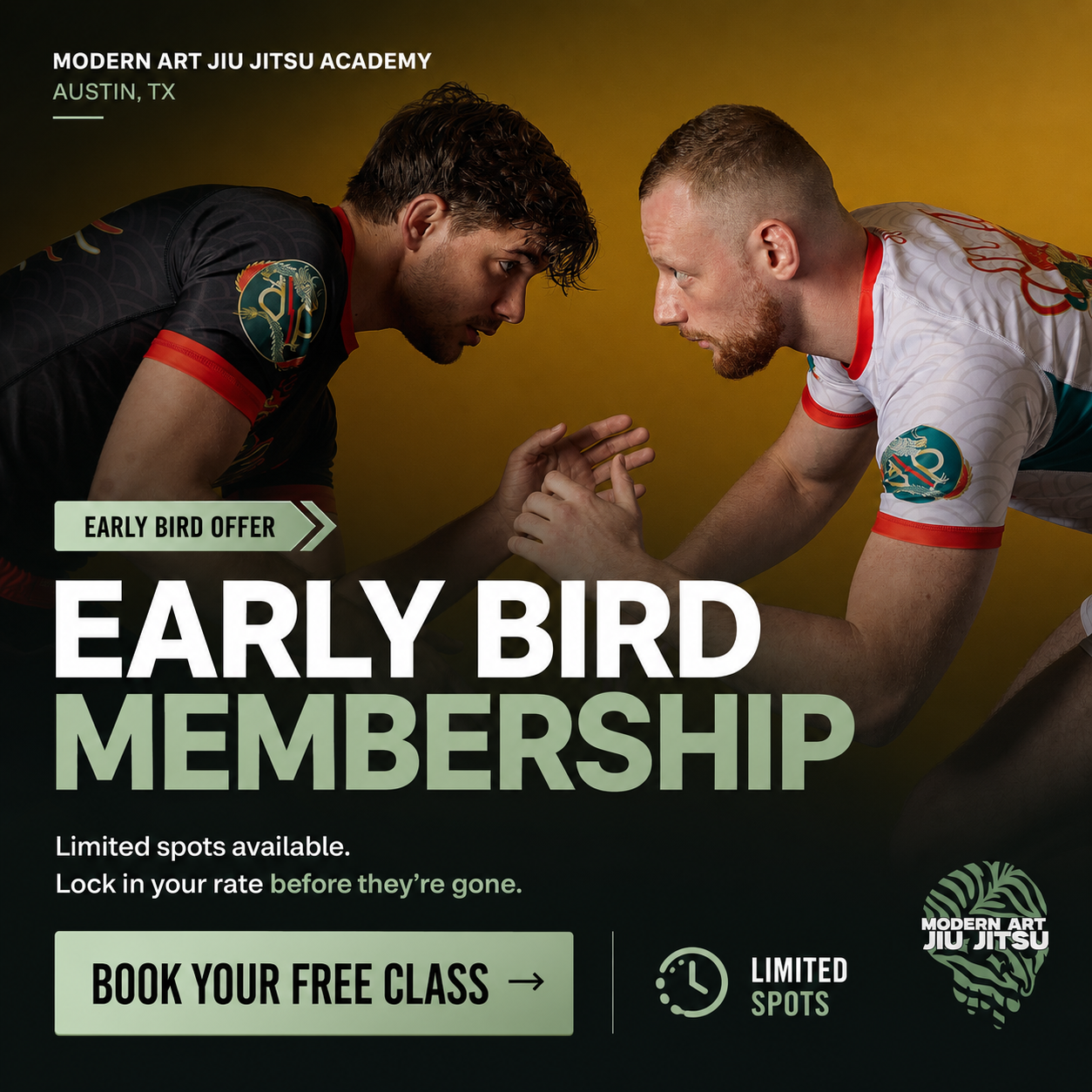 Modern Art Jiu Jitsu Facebook ad: Try a FREE Intro Class