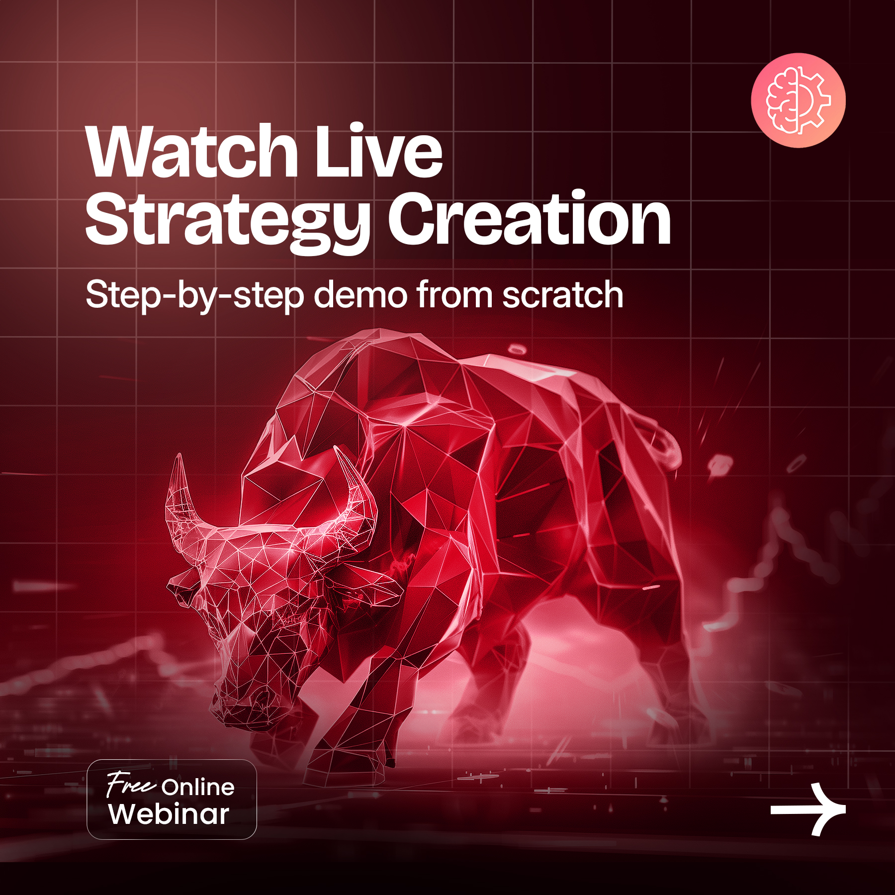 Tradetron Facebook ad: This webinar includes live strategy insights, live Q&A…