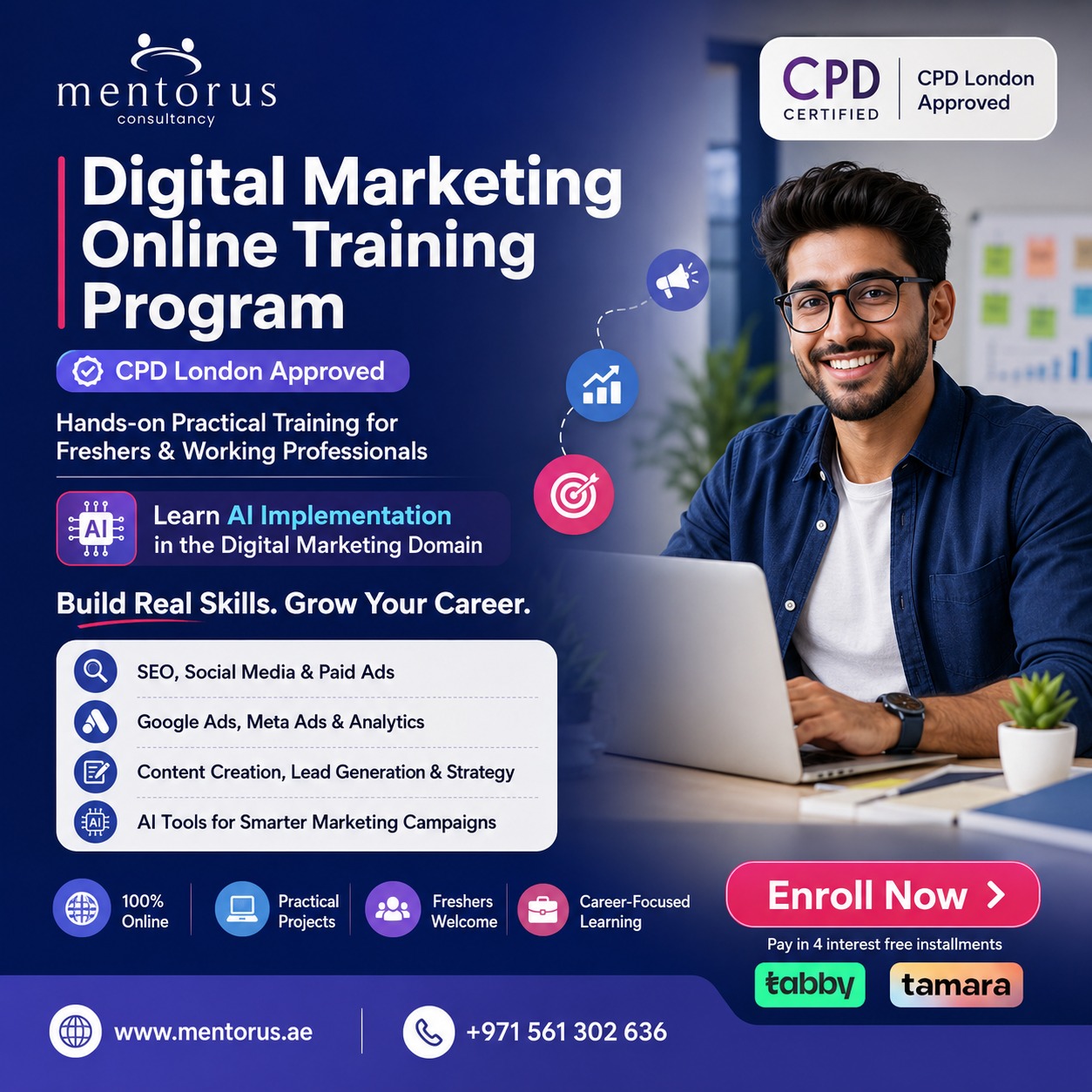 Mentorus Consultancy Facebook ad: Chat with us