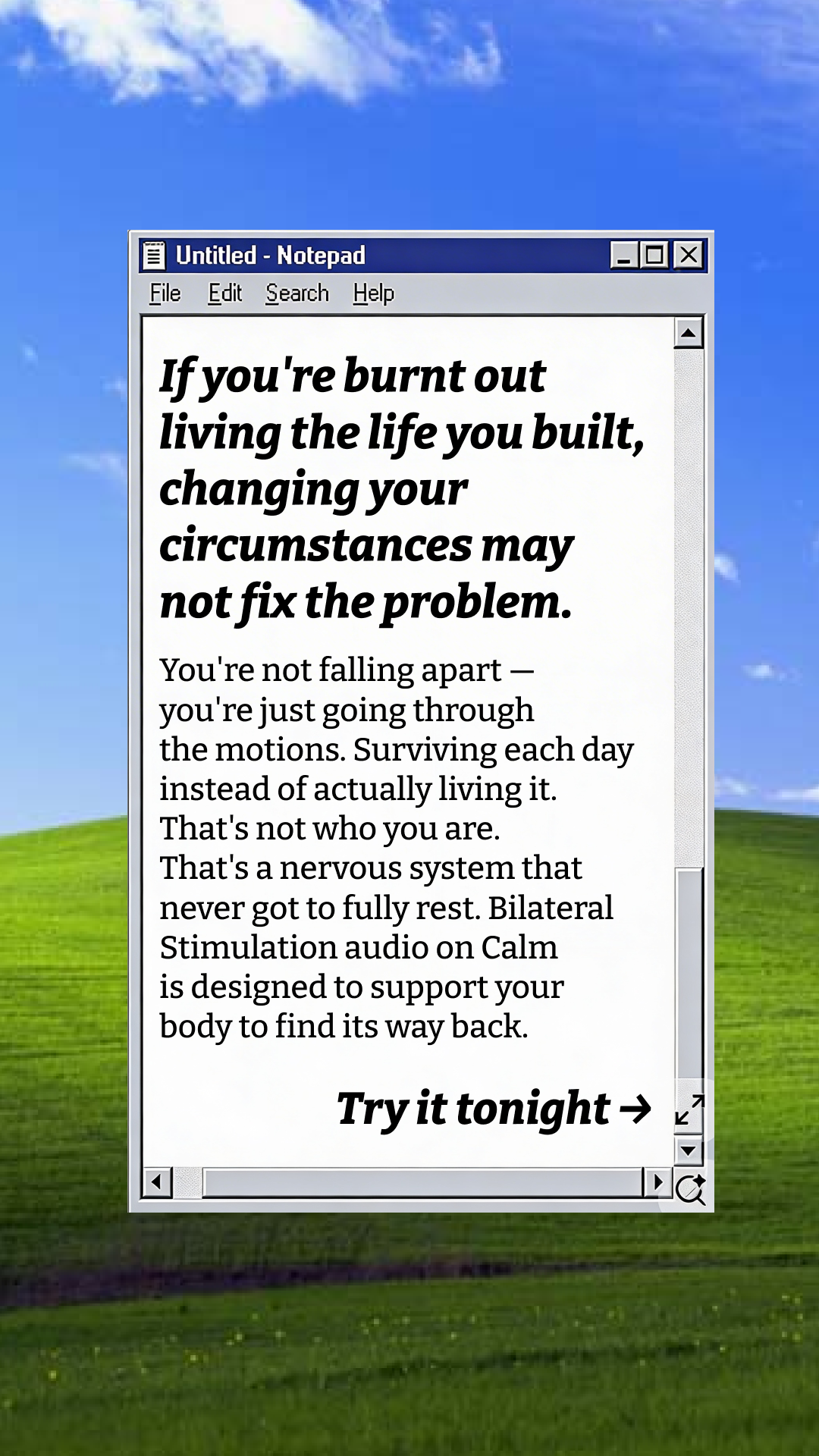 Calm Facebook ad