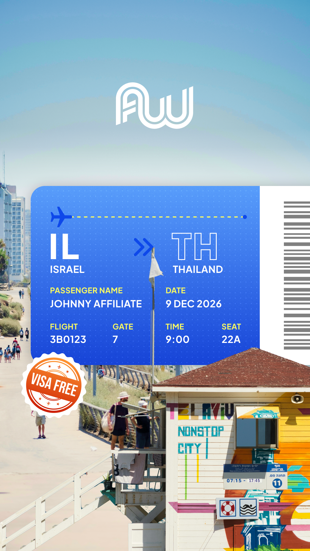 Affiliate World Conferences Facebook ad: Next stop: Bangkok. The industry is boarding.