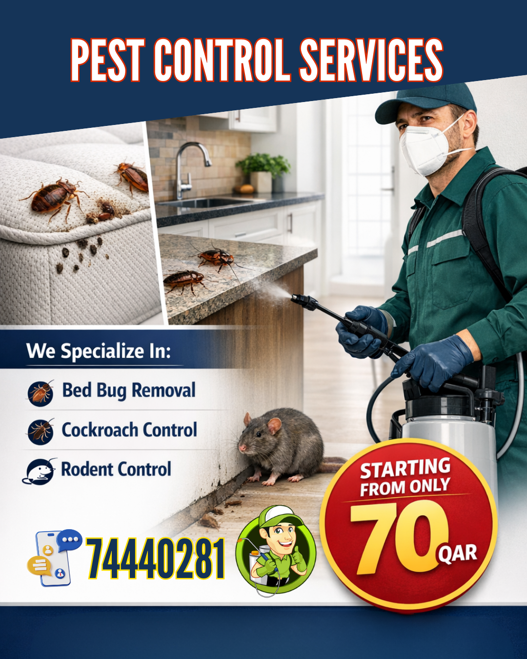 Doha Pest Control & Cleaning Services Facebook ad: 𝐏𝐞𝐬𝐭 𝐂𝐨𝐧𝐭𝐫𝐨𝐥 𝐒𝐞𝐫𝐯𝐢𝐜𝐞 𝐐𝐚𝐭𝐚𝐫!.
