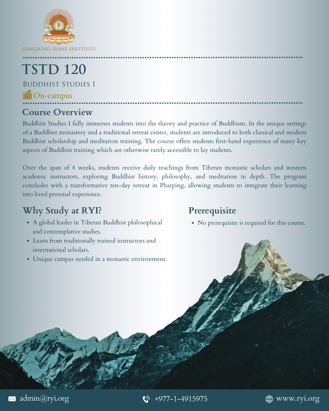 Rangjung Yeshe Institute Facebook ad from May 7, 2026