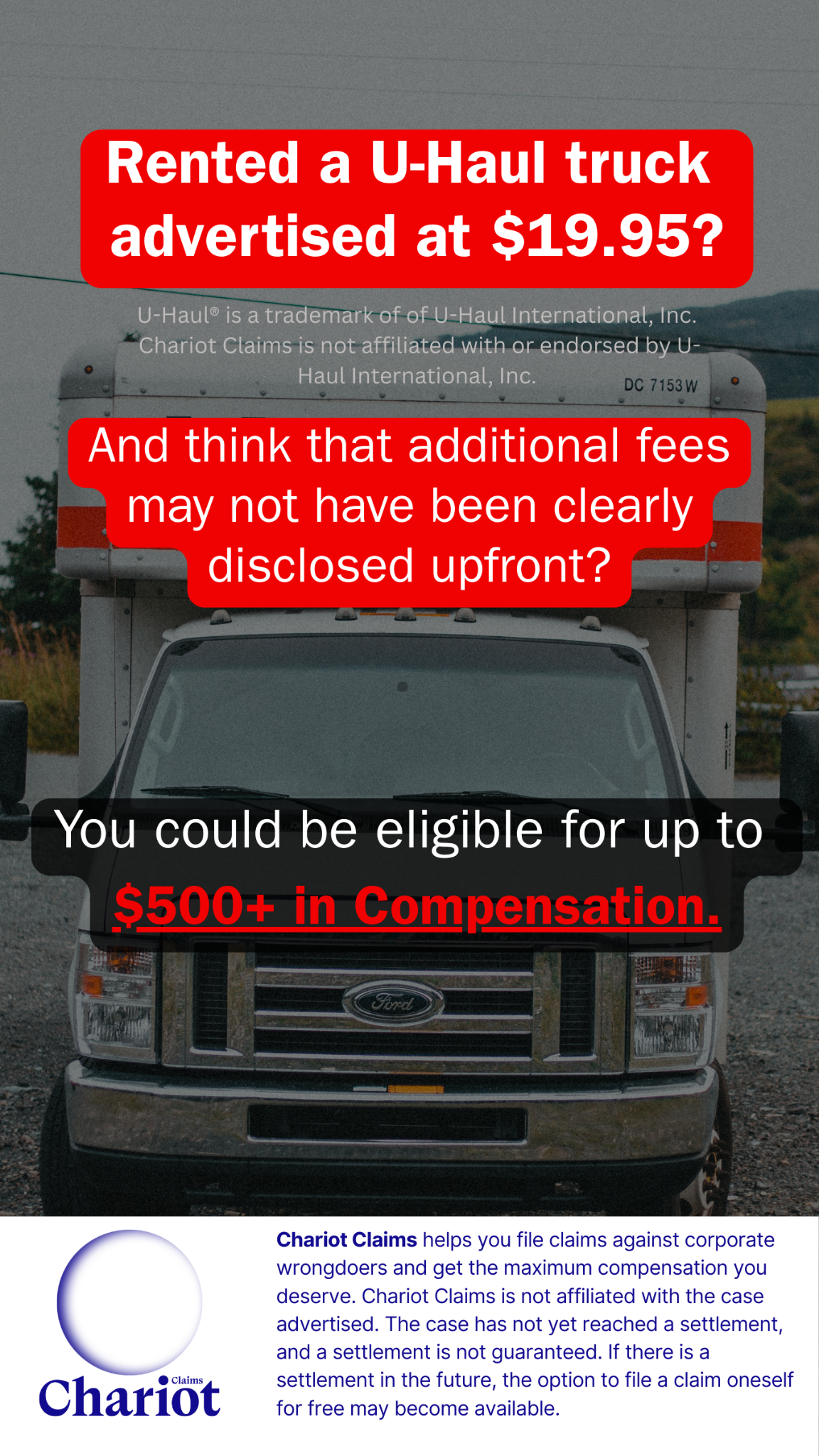 Chariot Claims - formerly ClaimClam Facebook ad