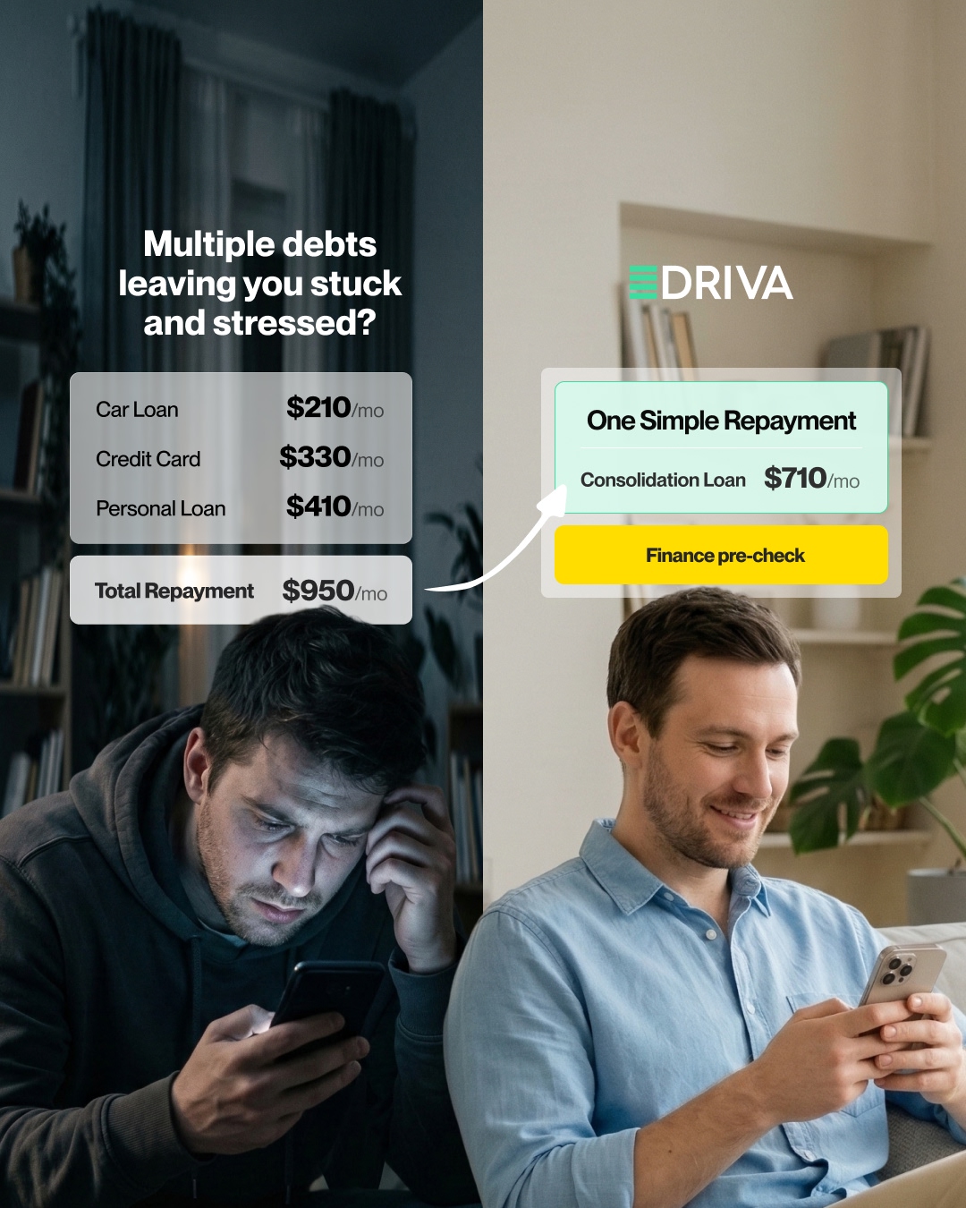 Driva - Personalised Loan Rates Facebook ad