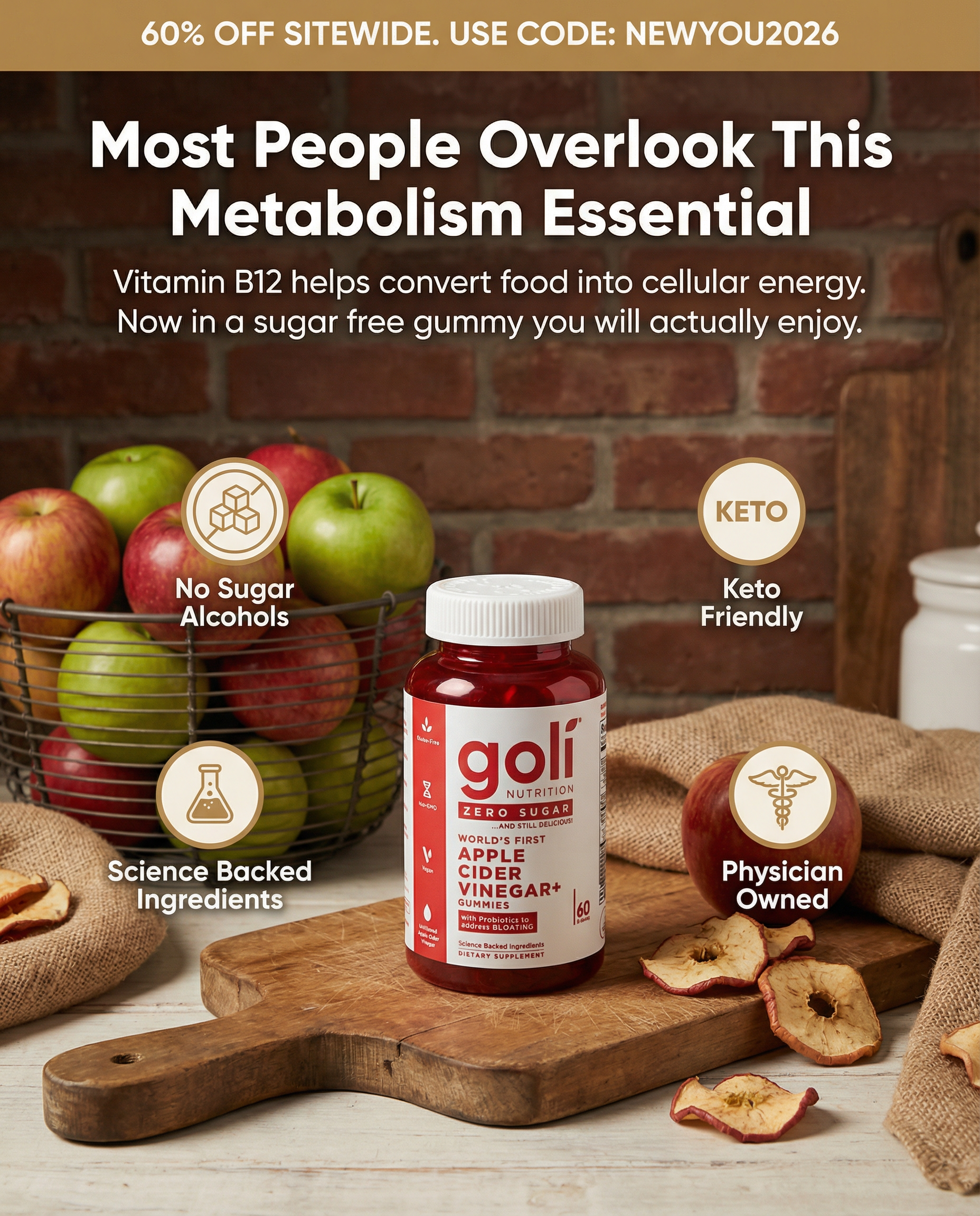 Goli Facebook ad: CODE: NEWYOU2026 - 60% OFF! Buy a Bundle Now! Free Shipping