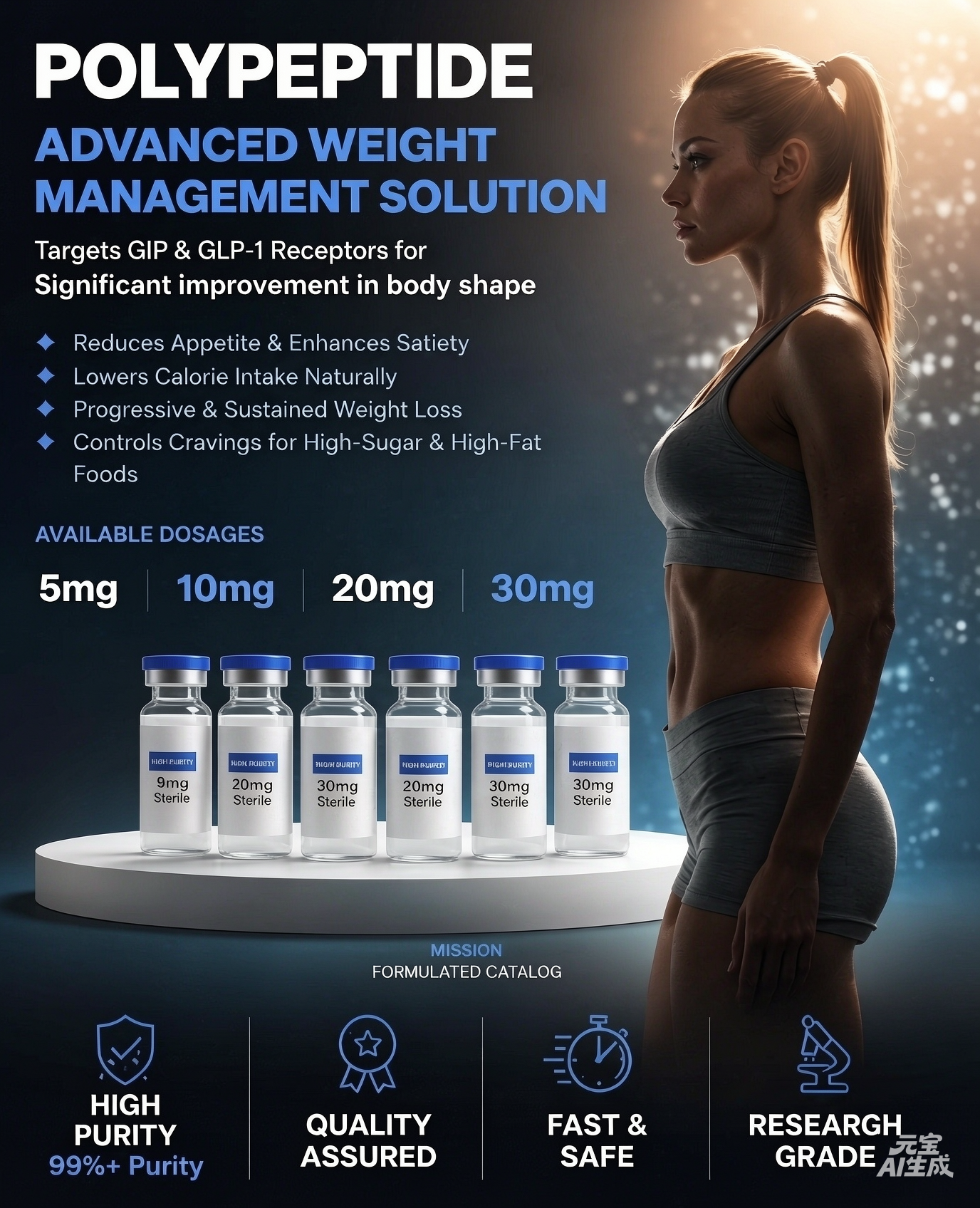 Goldfarb Abby Dixon Facebook ad: Premium Lyophilized Peptides, Australia