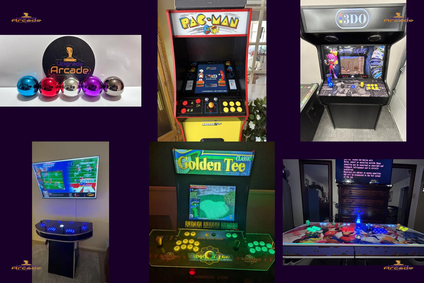 Upgrade Arcade Facebook ad: From Arcade1up mod kits, cocktail tables to full-size…