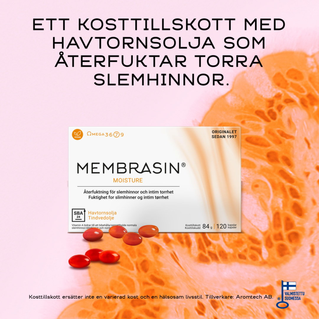 Membrasin Facebook ad: Membrasin hormonfri tvåstegslösning.