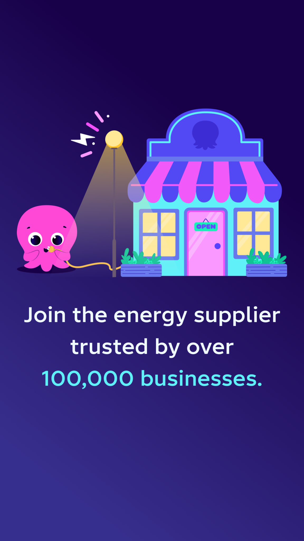 Octopus Energy for Business Facebook ad: Rated 4.9/5 on Trustpilot