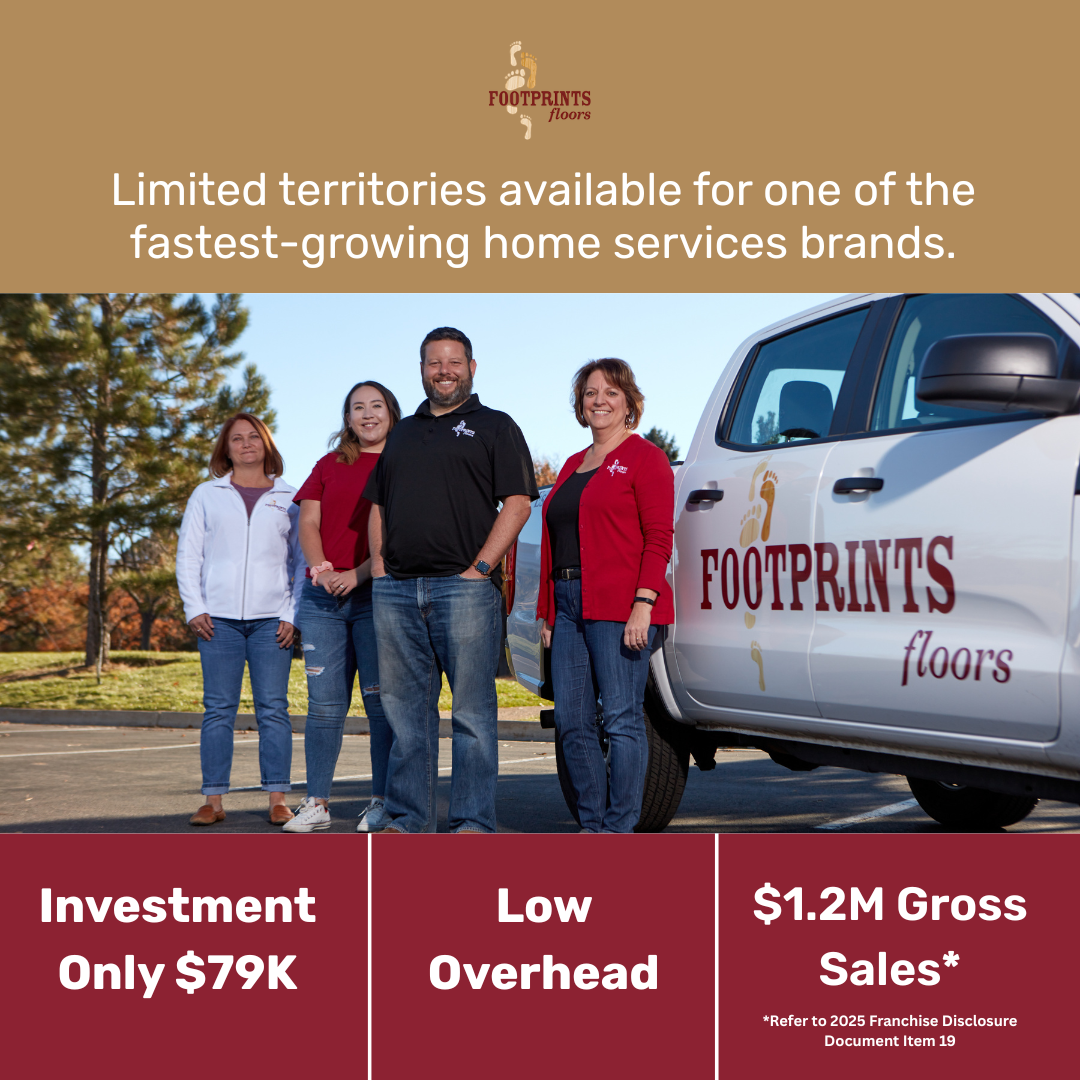 Footprints Floors Facebook ad: Start a High-Revenue Business for $79K