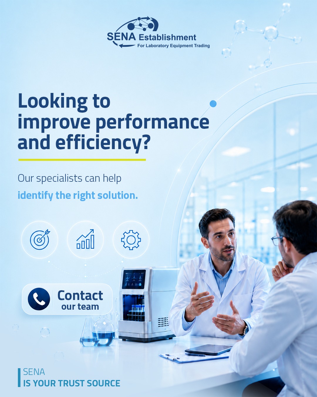 SENA Laboratory Supplies Facebook ad: The right solution starts with understanding your…
