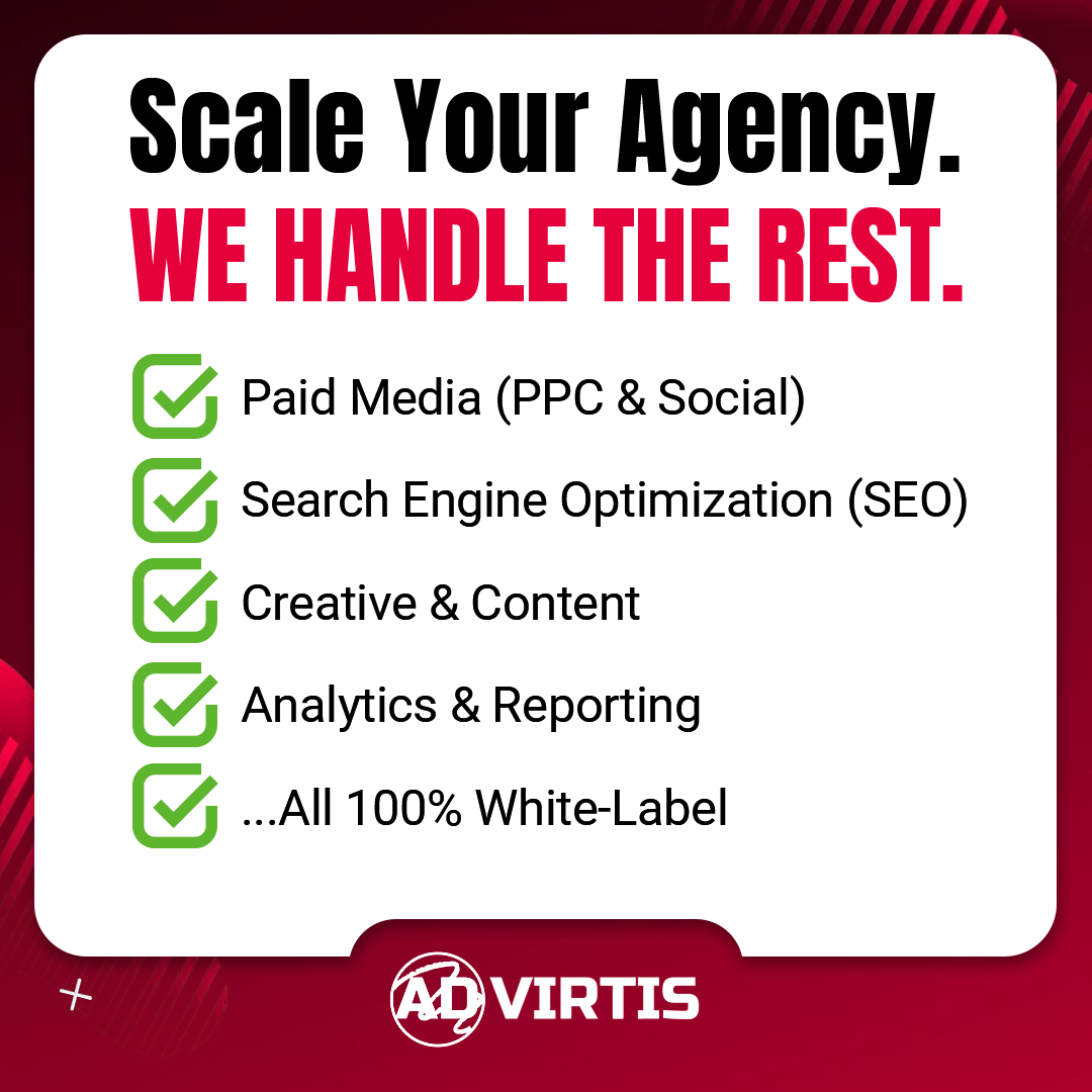 Advirtis Facebook ad: Scale Your Agency, Not Your Payroll