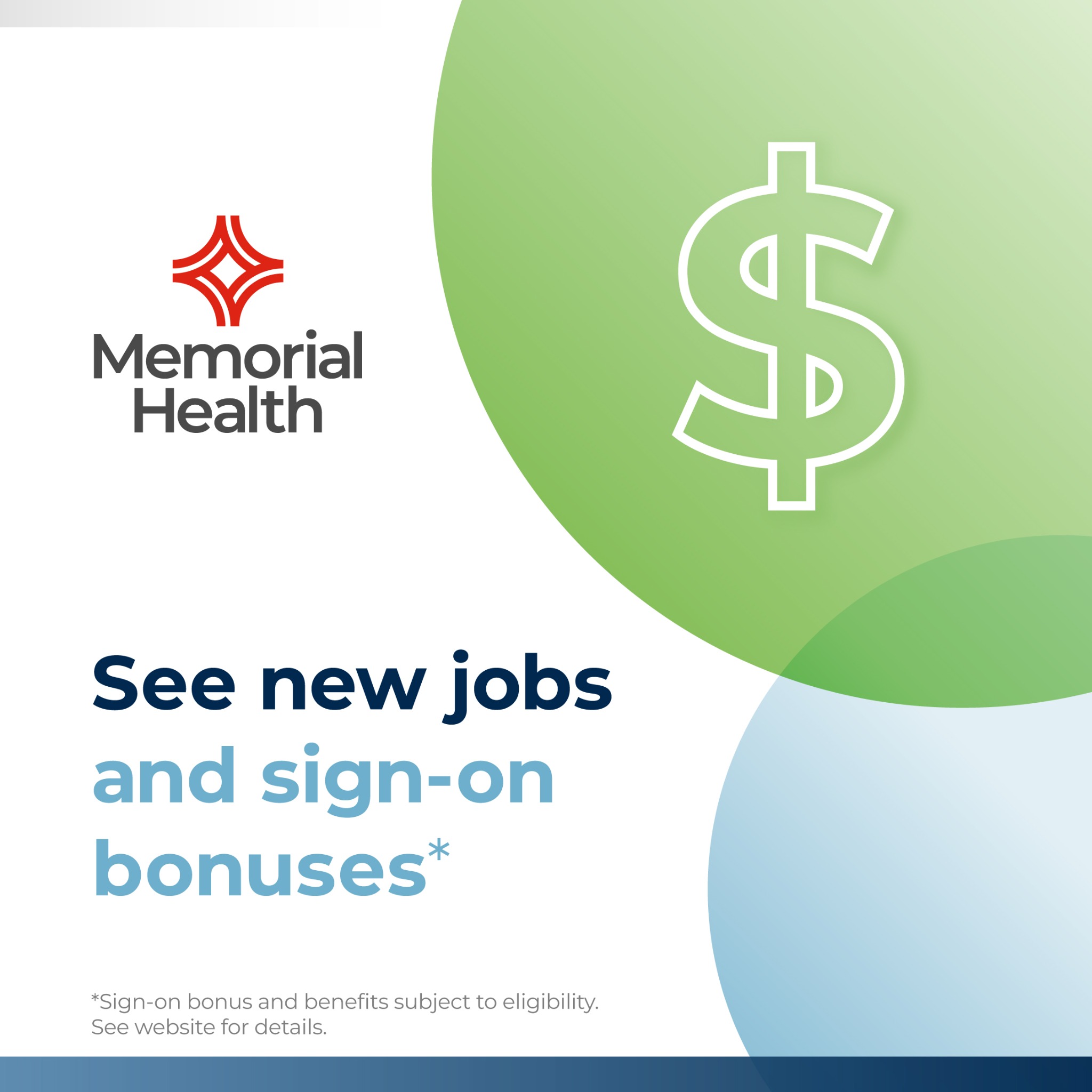 Memorial Health Facebook ad: Great Teams. Great Things.