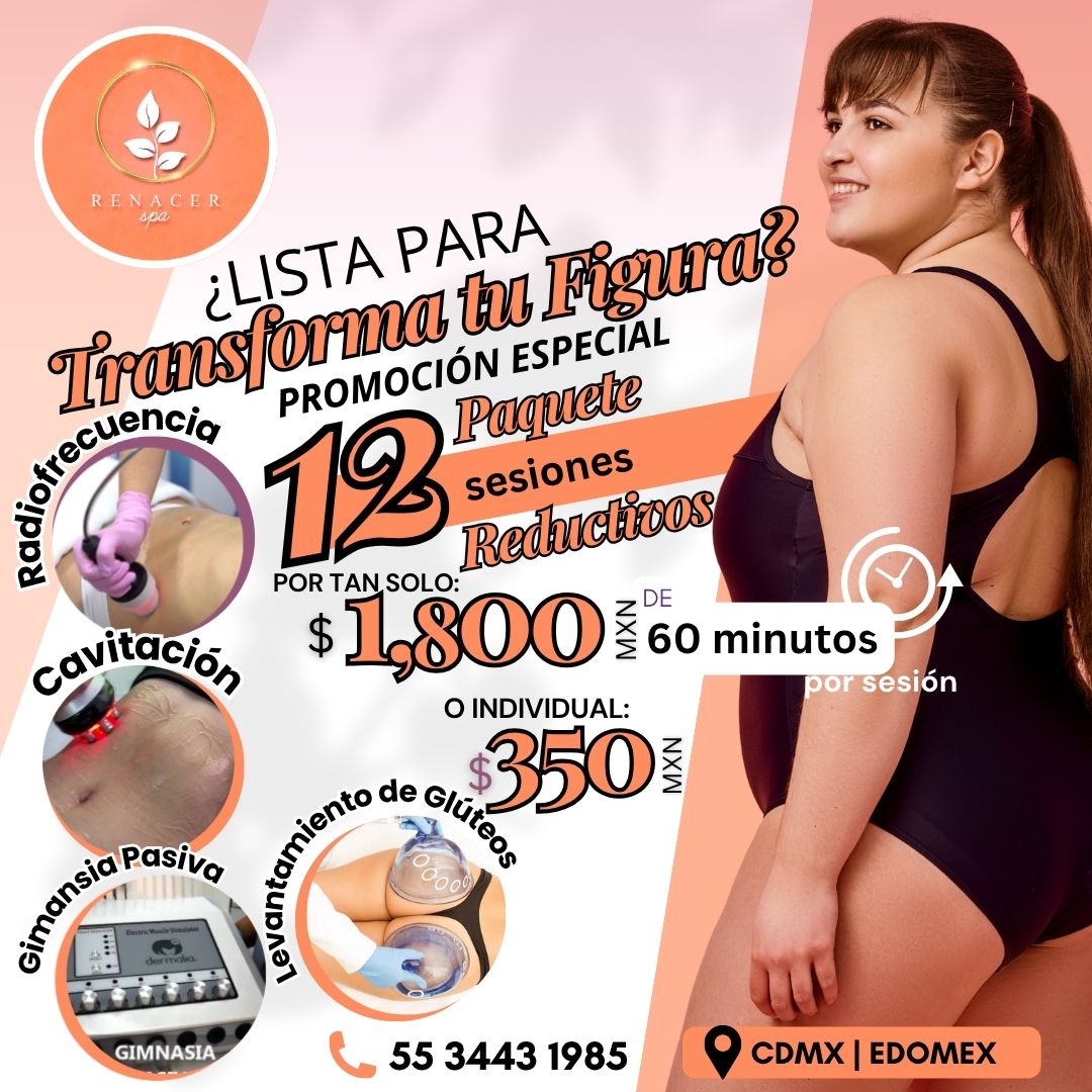 Renacer Spa Facebook ad: Lipo+Cintura 12 Sesiones $1800