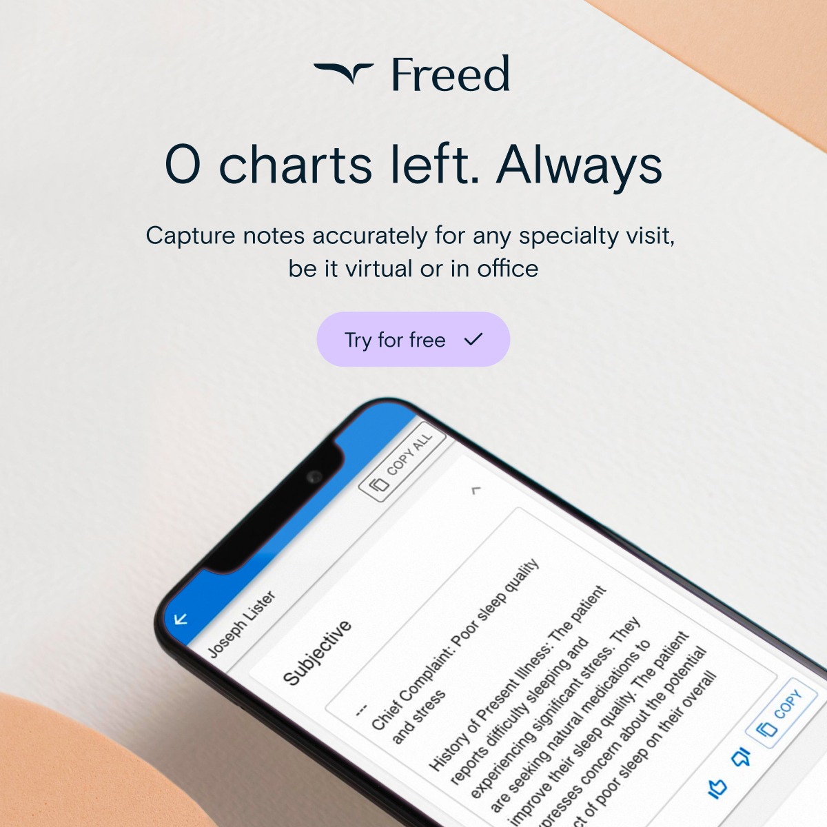 Freed Facebook ad