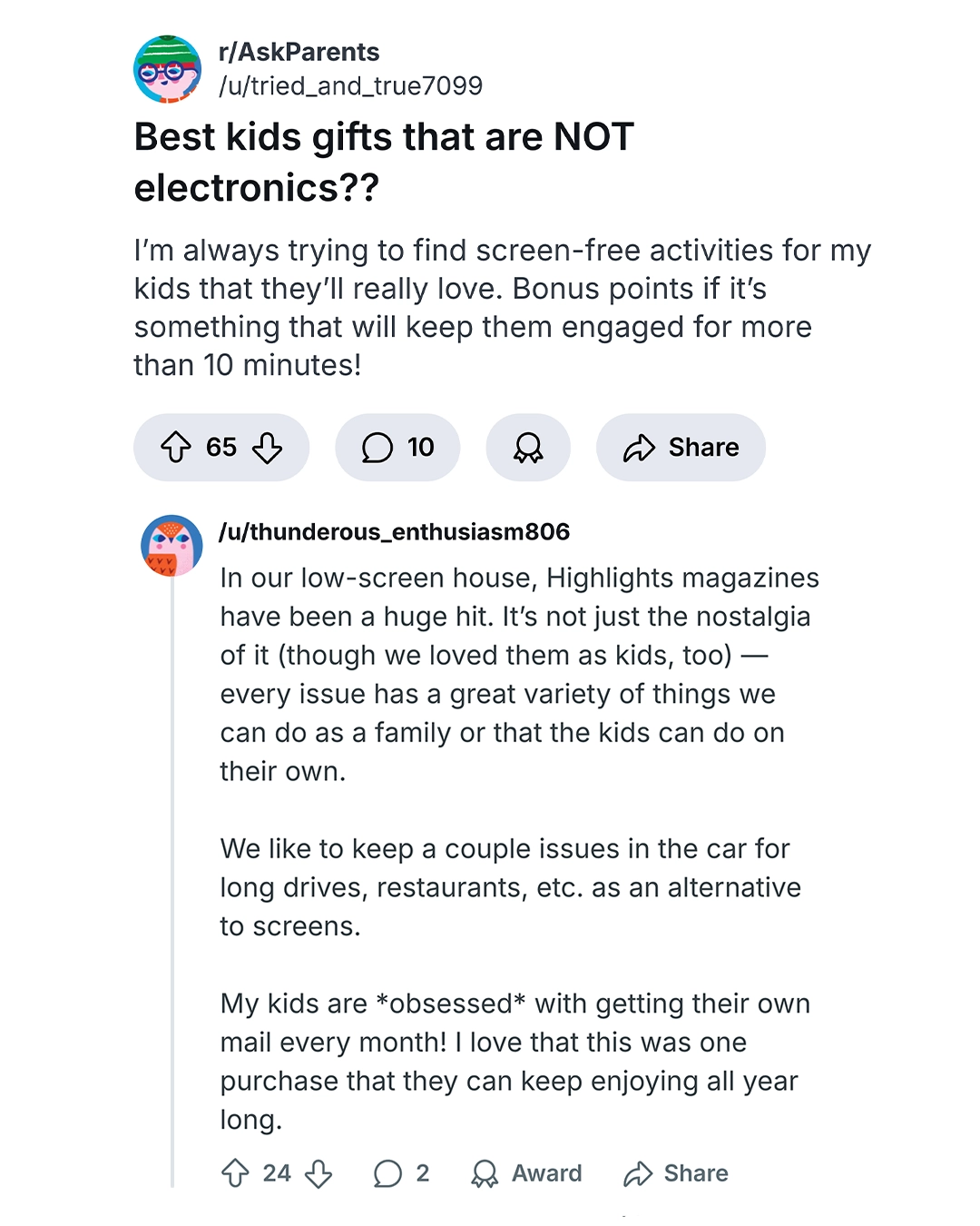 Highlights for Children Facebook ad