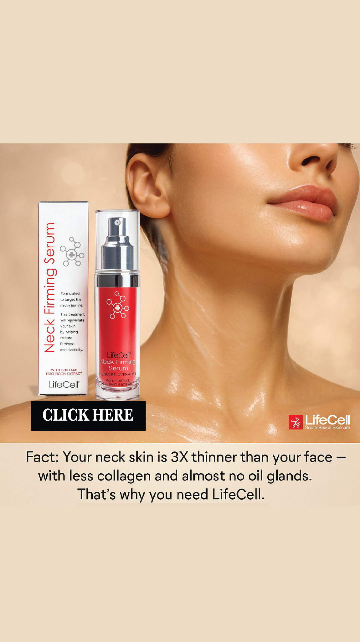 LifeCell Neck Serum Facebook ad