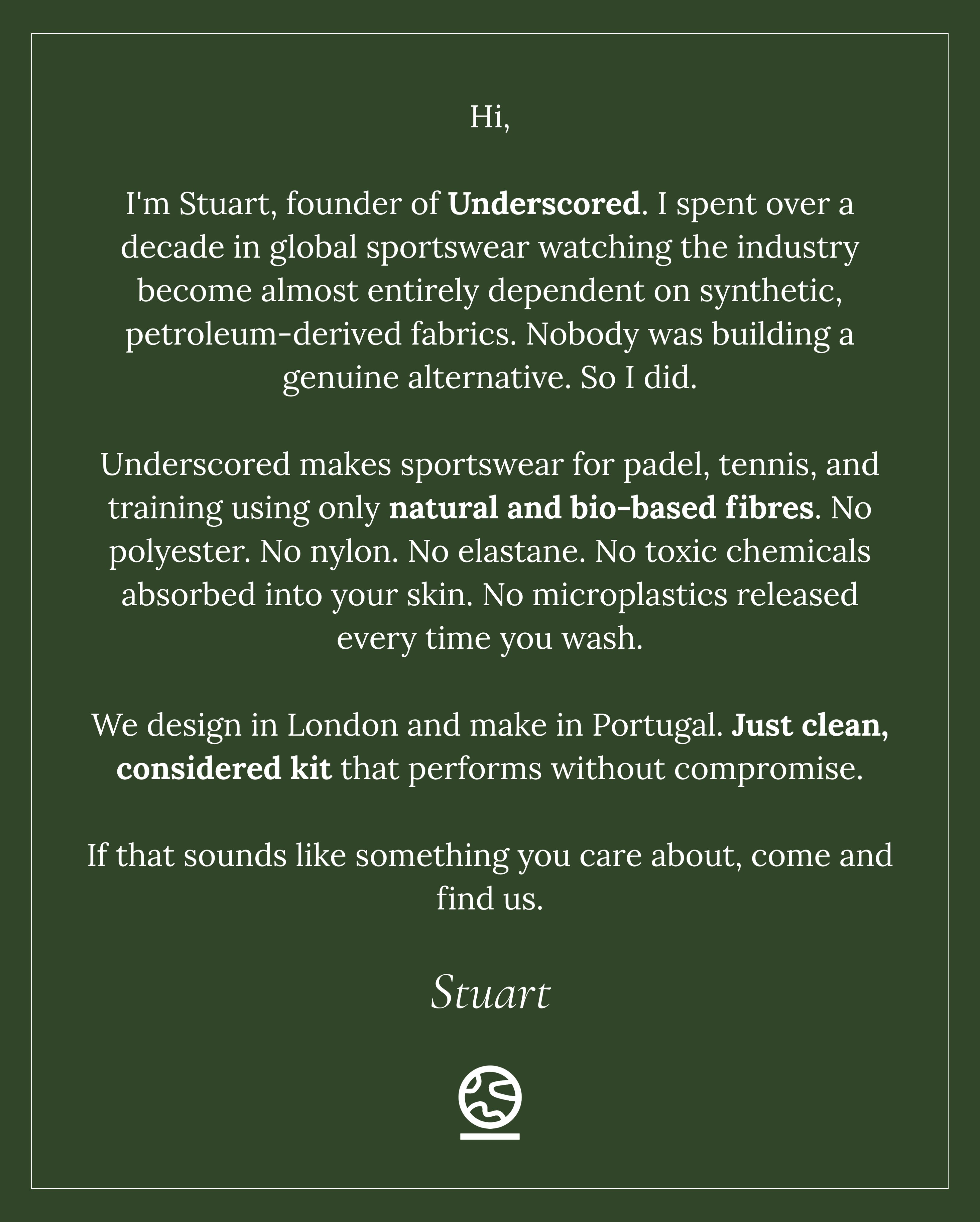 Underscored.uk Facebook ad: Most sportswear is made from plastic.