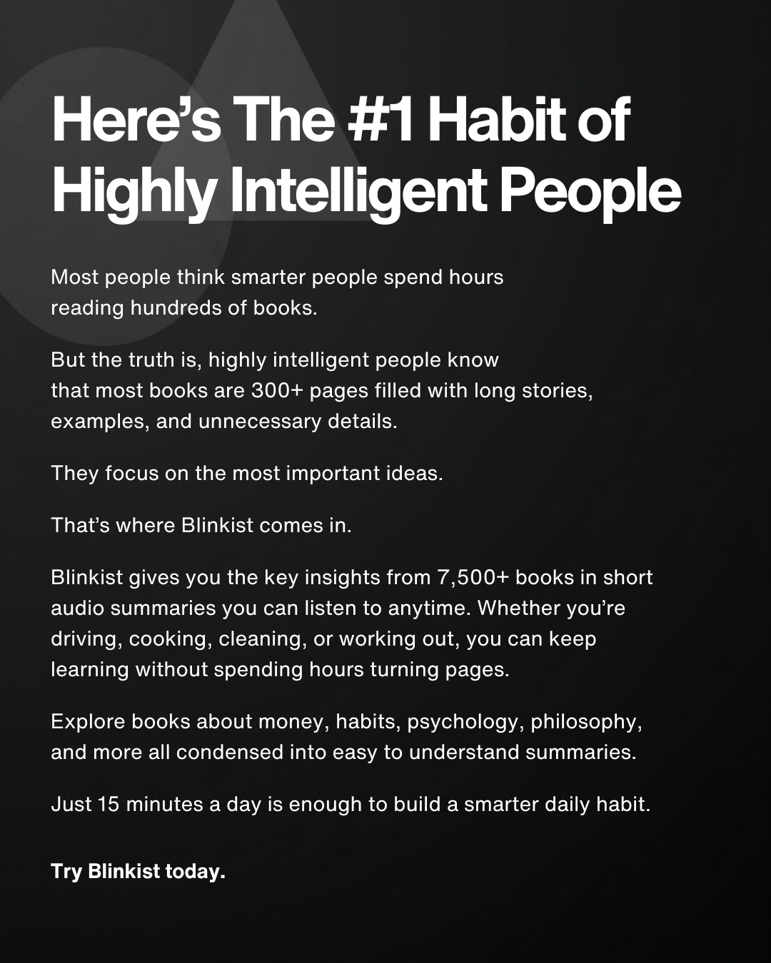 Blinkist Facebook ad