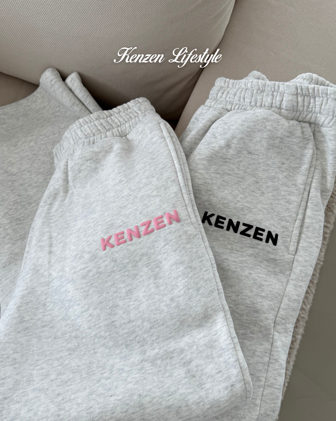 Kenzen Sport Facebook ad: Straight Leg Sweatpants - Grey w pink