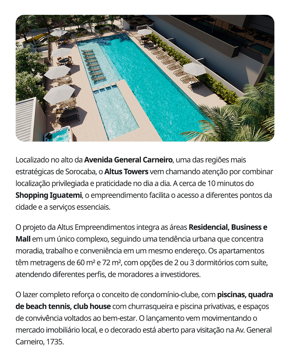 Altus Empreendimentos Facebook ad: Piscinas, beach tennis e club house: mais de…