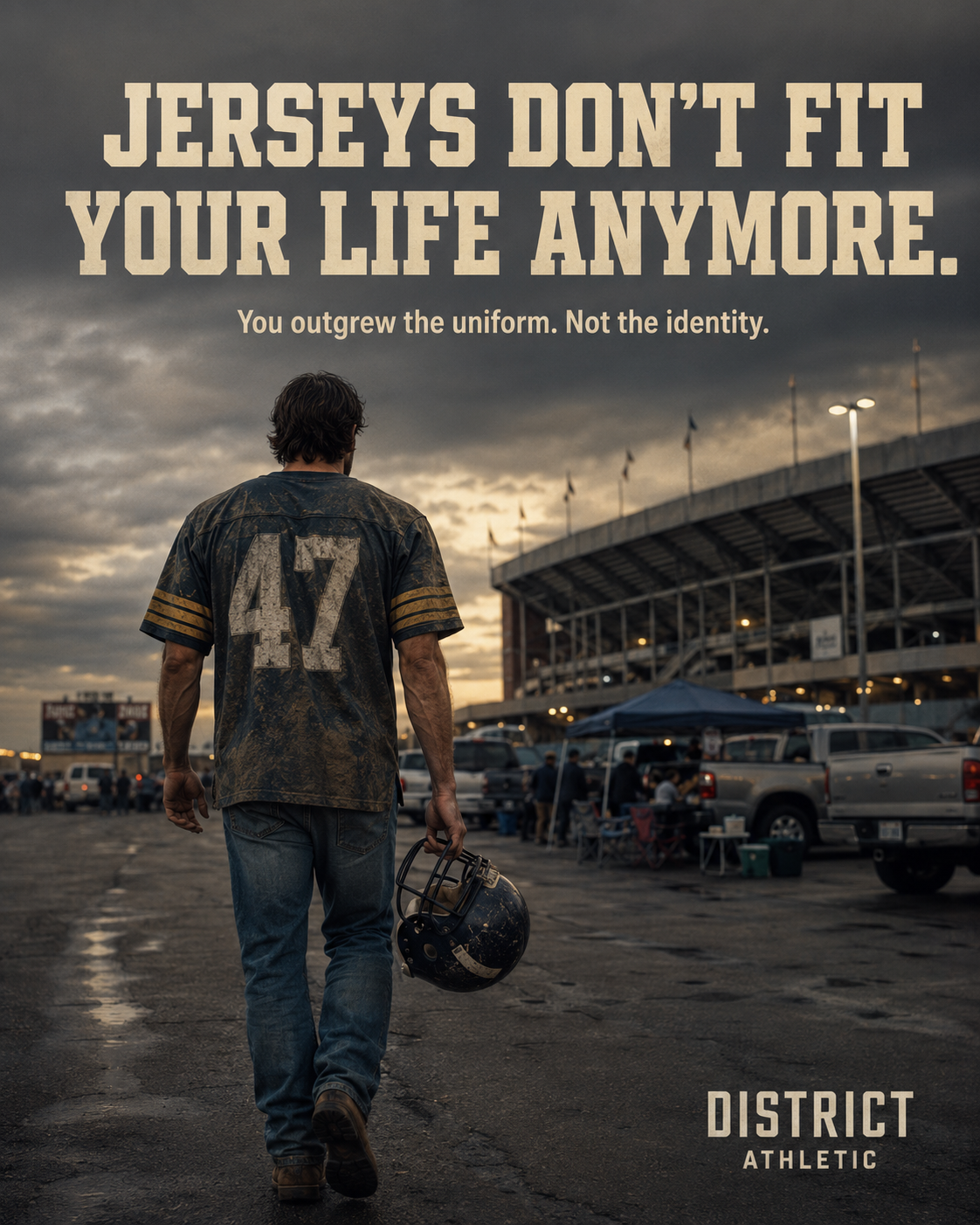 District Athletic Apparel Facebook ad: You outgrew the uniform. Not the identity.