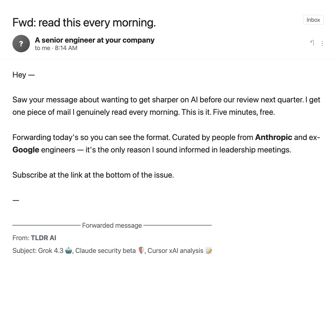 TLDR Newsletter Facebook ad