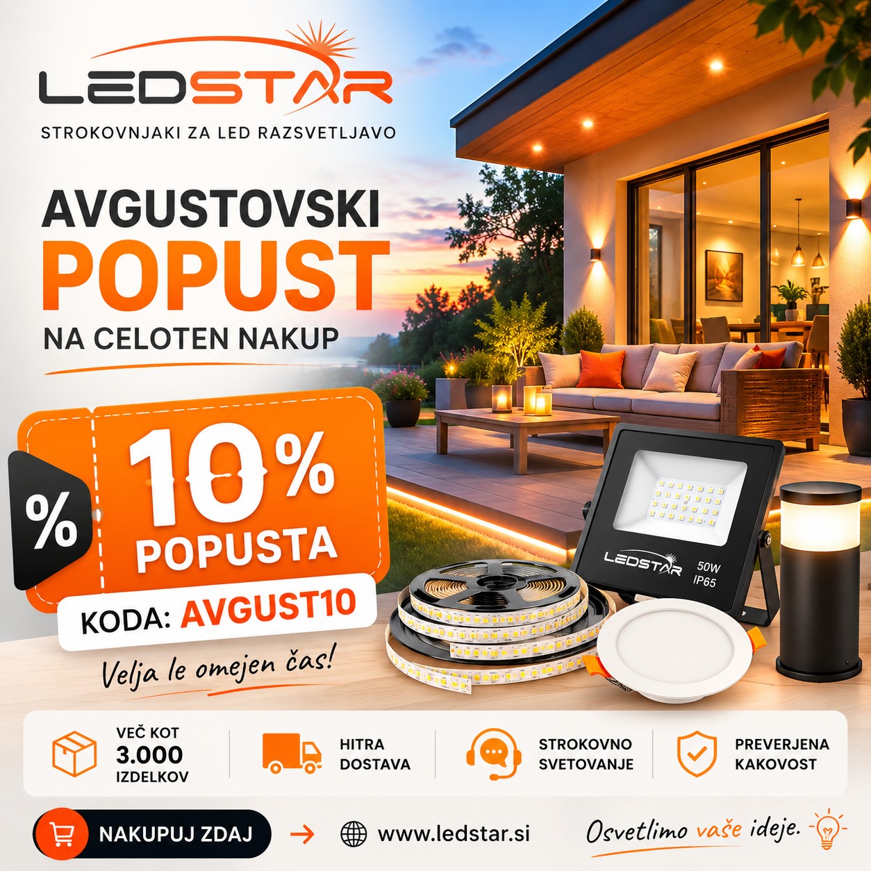 Ledstar Facebook ad: LED luči, LED svetila, LED trak, Stropna svetila